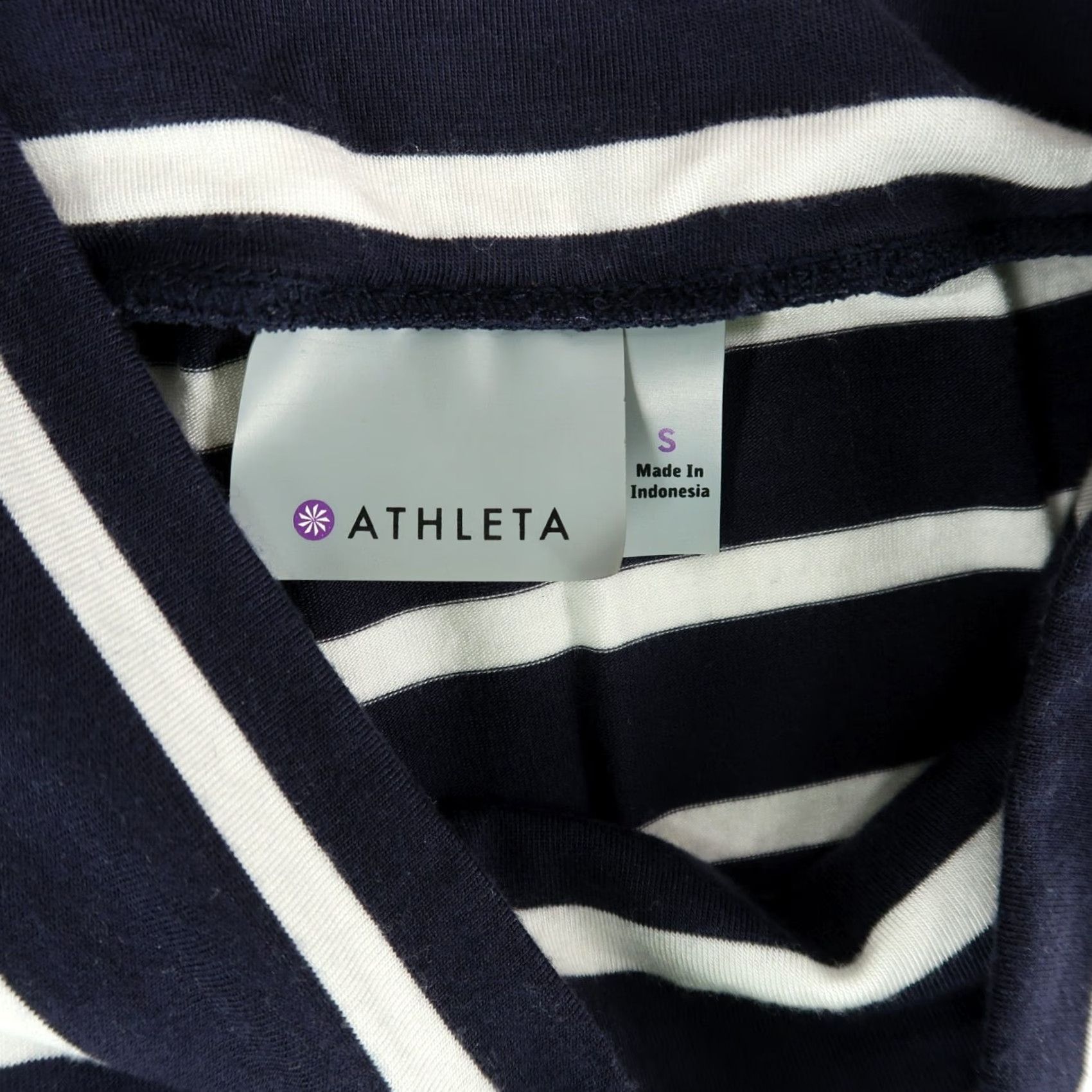 Athleta Athleta Skirt Womens S Navy Blue Striped Maxi Side Slit Tencel Lyocell Stretch Size 28" / US 6 / IT 42 - 7 Thumbnail