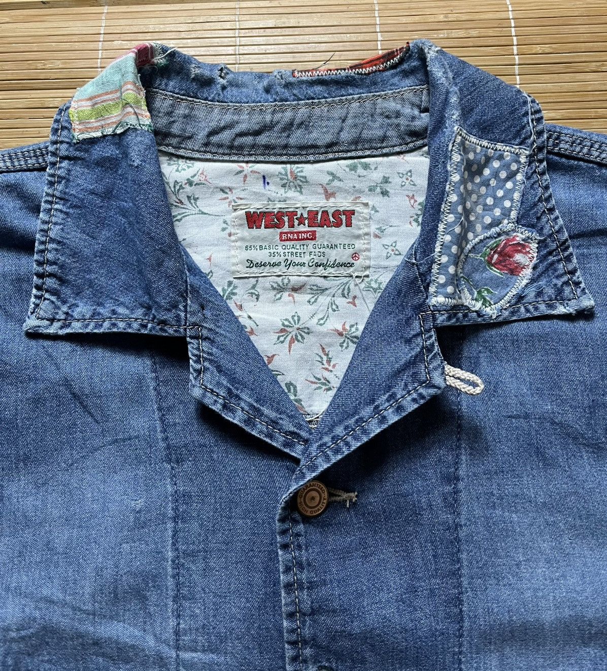 Japanese Brand Vintage 90s RNA west east boxy denim shirt Size US M / EU 48-50 / 2 - 3 Thumbnail