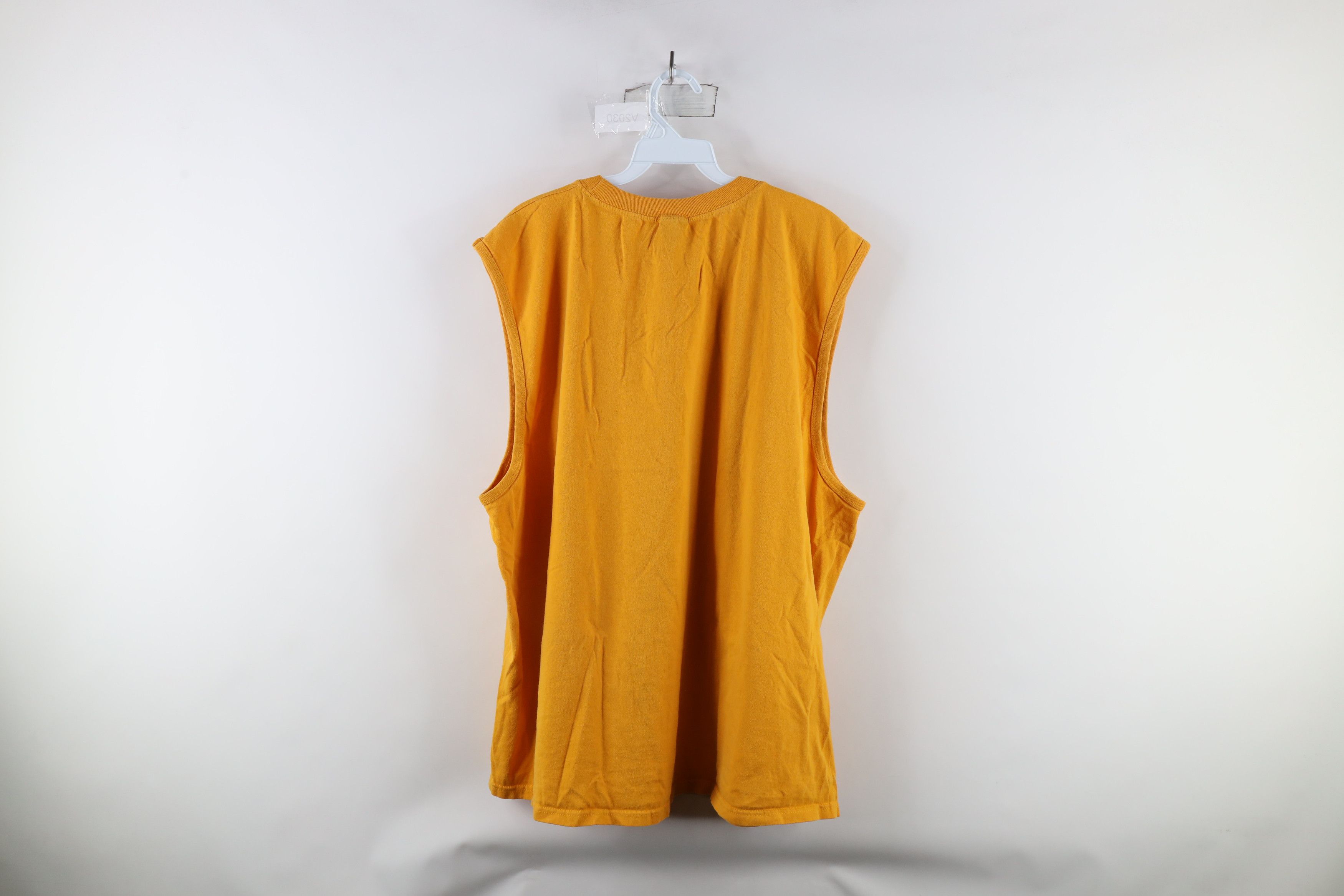 Vintage Vintage 90s Streetwear Sleeveless Muscle T-Shirt Yellow Size US XXL / EU 58 / 5 - 7 Thumbnail