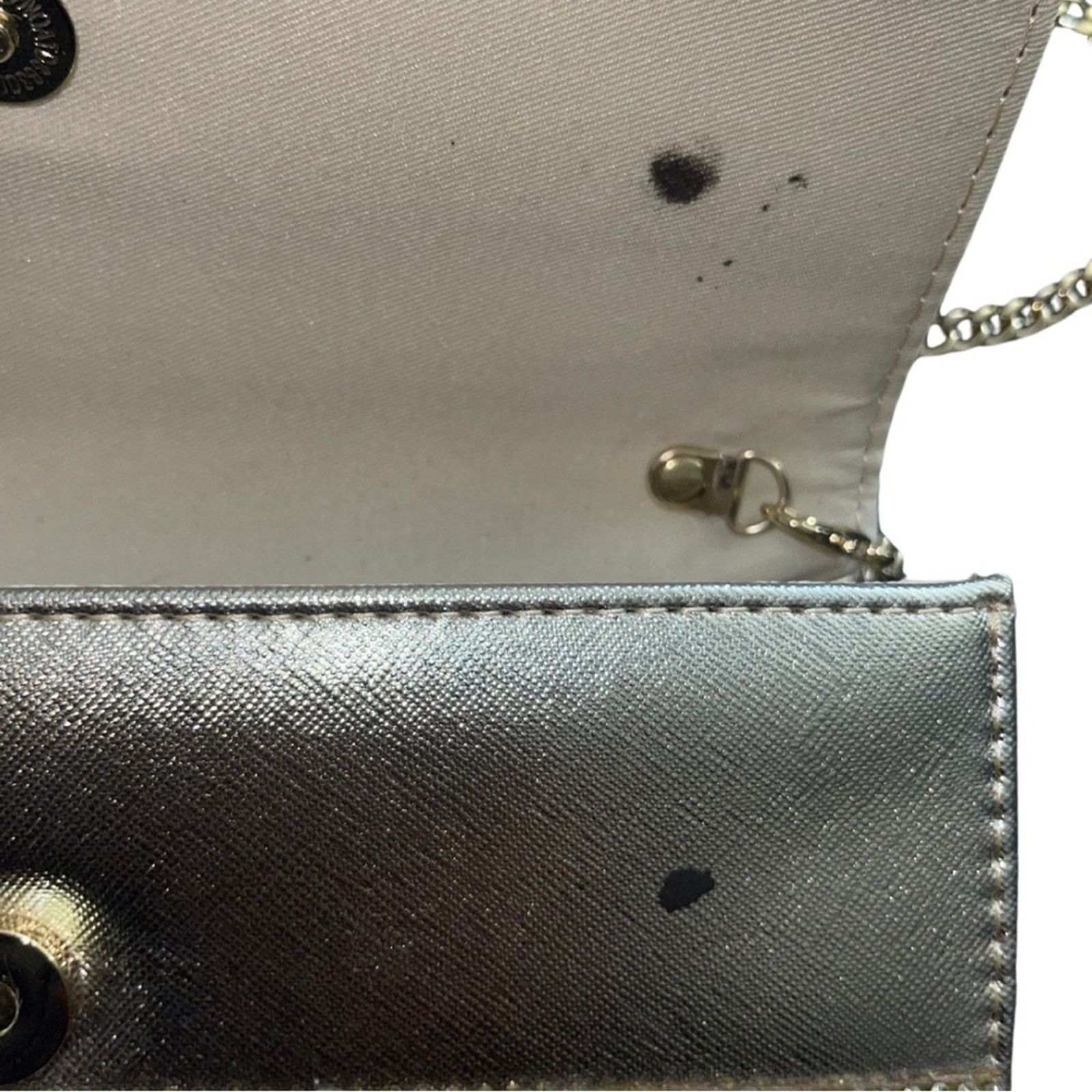 Other Starlet Chain Strap Bag Silver Rhinestone Faux Pearl Purse Size ONE SIZE - 3 Thumbnail
