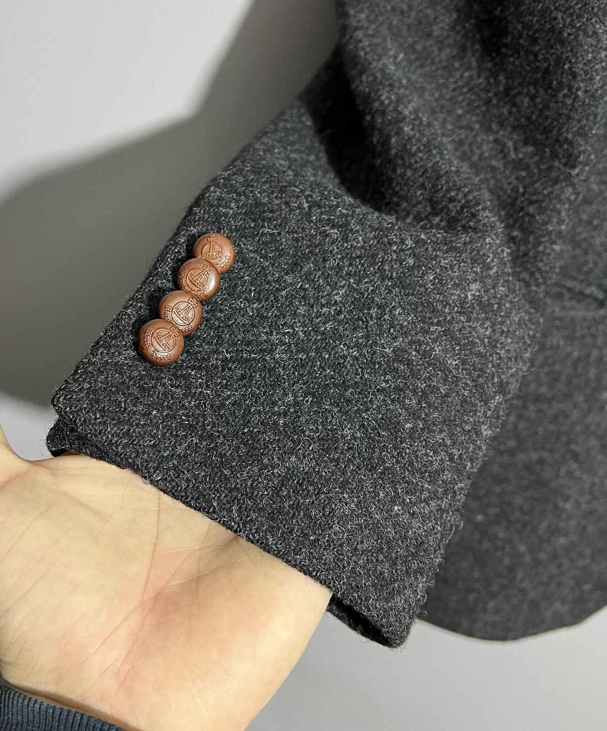 Harris Tweed × Vintage Vintage Harris Tweed Dark Gray Classic Blazer Two Button Size US XL / EU 56 / 4 - 2 Thumbnail