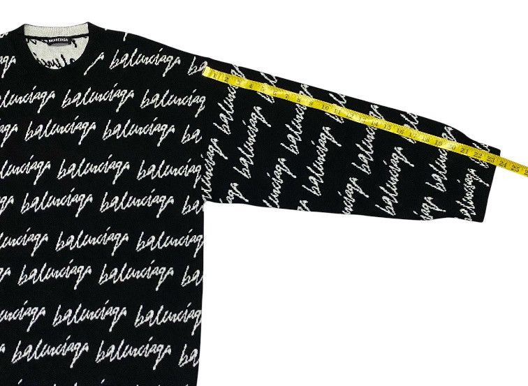 Balenciaga Balenciaga Wool Scribble Logo Sweater Size US M / EU 48-50 / 2 - 20 Thumbnail