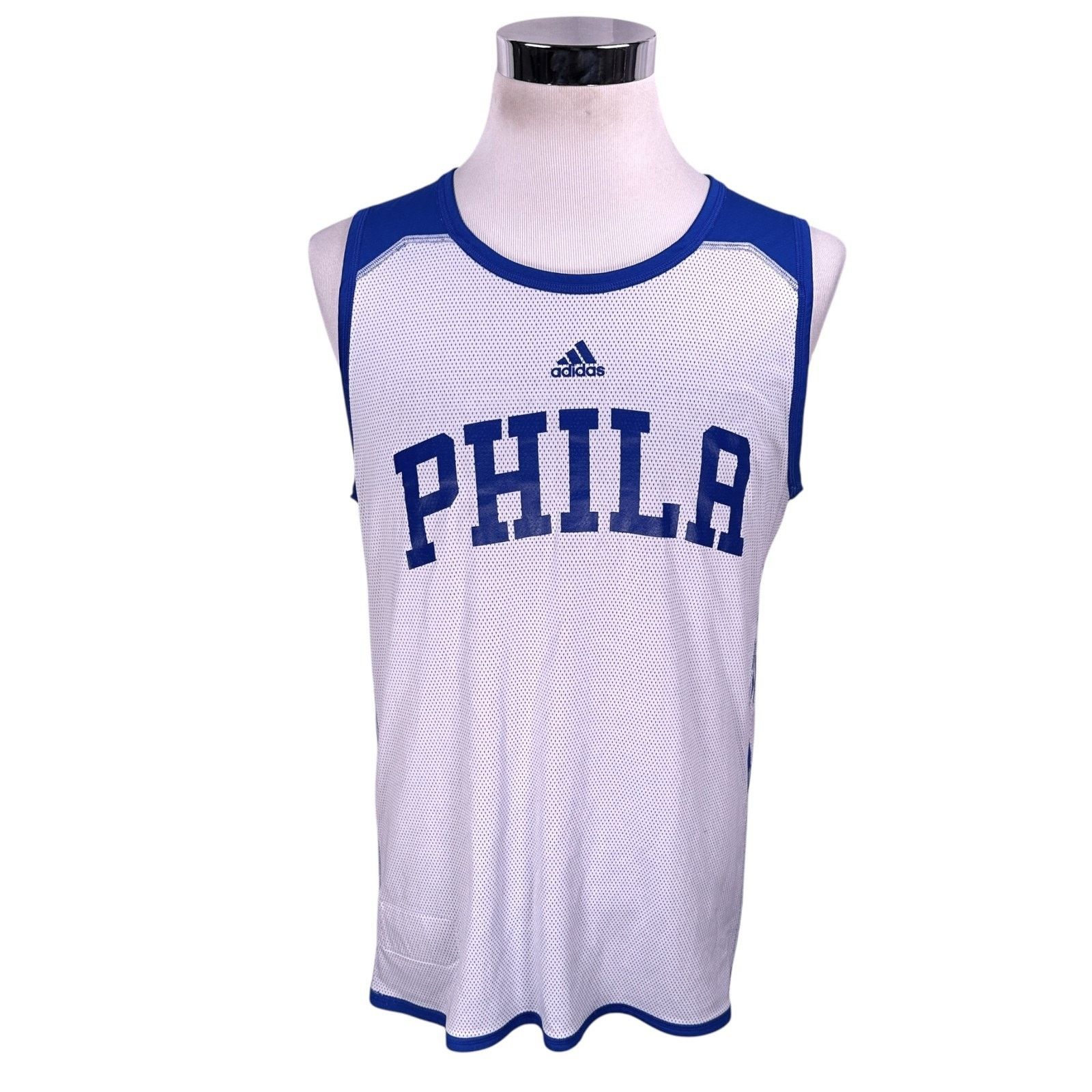 Adidas Adidas 76ers 2016 Team Practice Jersey Men Large Blue White Size US L / EU 52-54 / 3 - 5 Thumbnail