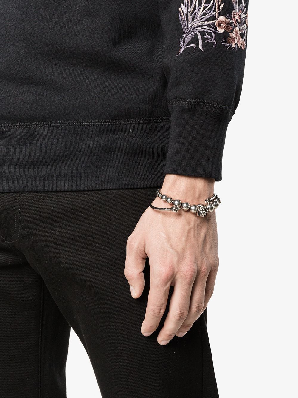 Alexander McQueen ALEXANDER MCQUEEN Skull silver tone metal beads bracelet Size ONE SIZE - 3 Thumbnail