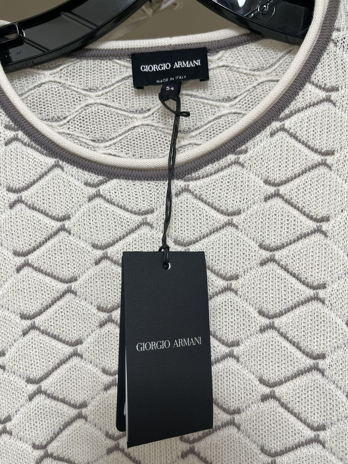 Giorgio Armani Giorgio Armani Cotton And Cashmere Zig-Zag Sweater Sz 54 Size US L / EU 52-54 / 3 - 3 Thumbnail