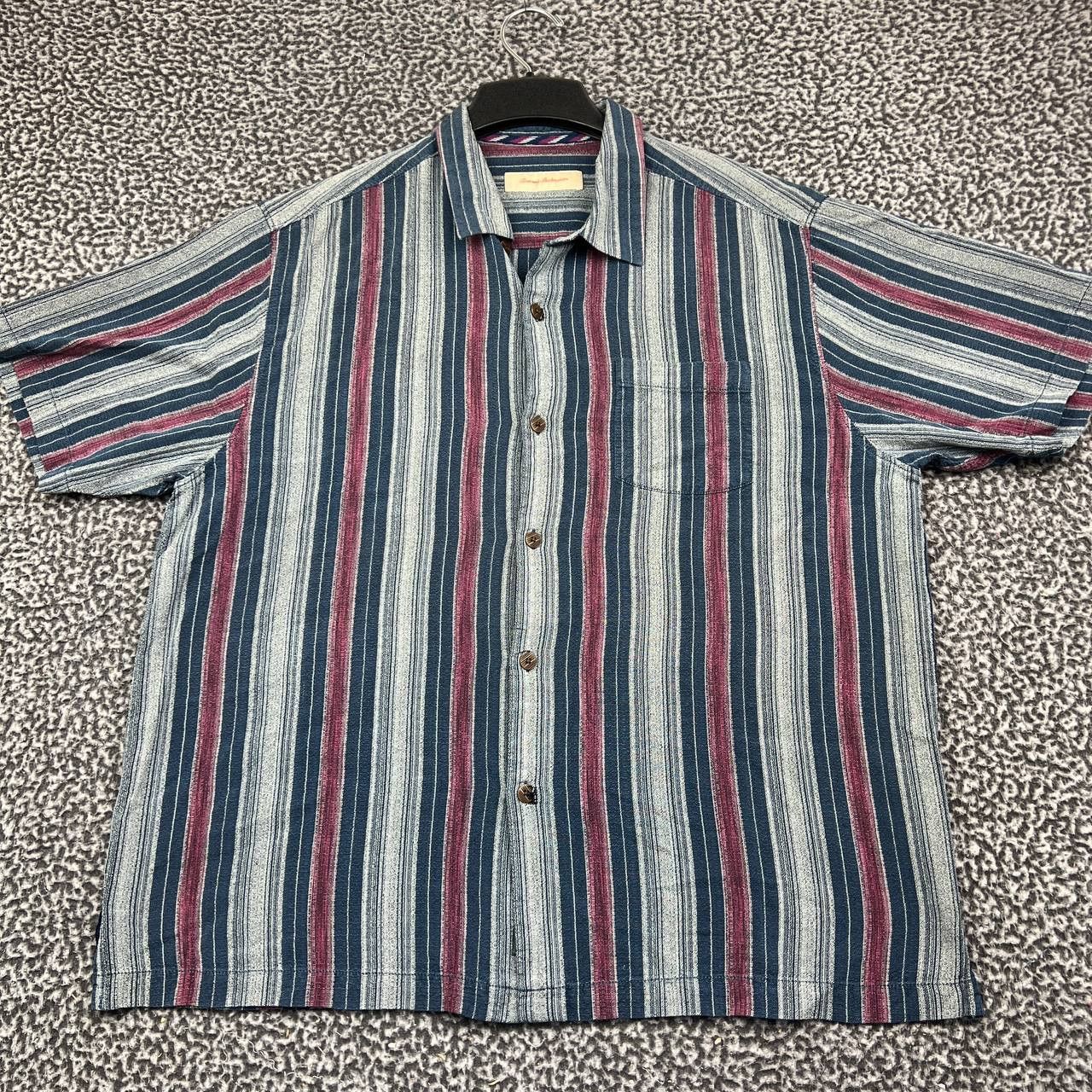 Tommy Bahama Tommy Bahama Button Up Shirt Men XL Striped ShortSleeve Silk Size US XL / EU 56 / 4 - 1 Thumbnail