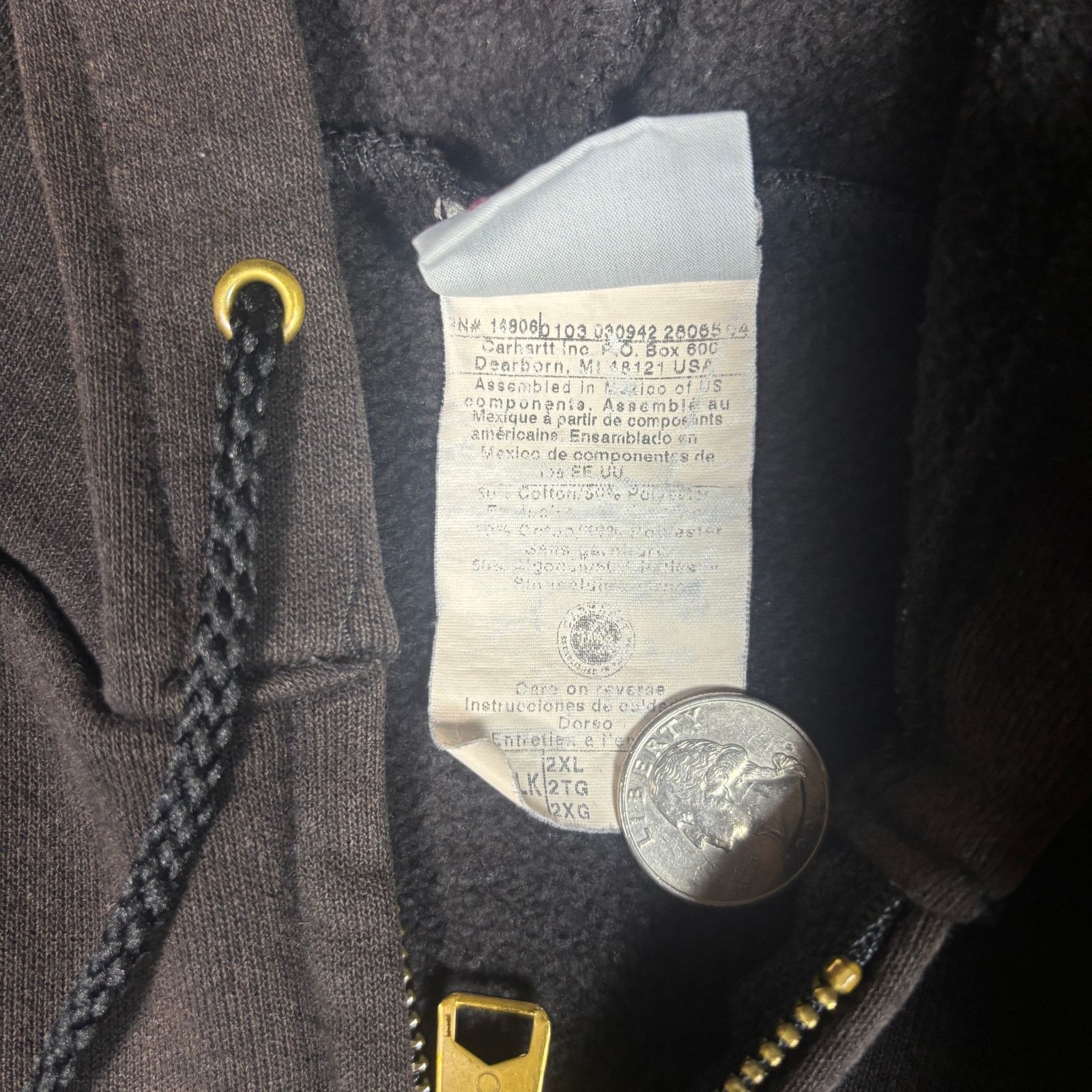 Carhartt vintage y2k 2000s Carhartt faded zip up hoodie XXL workwear Size US XXL / EU 58 / 5 - 5 Thumbnail
