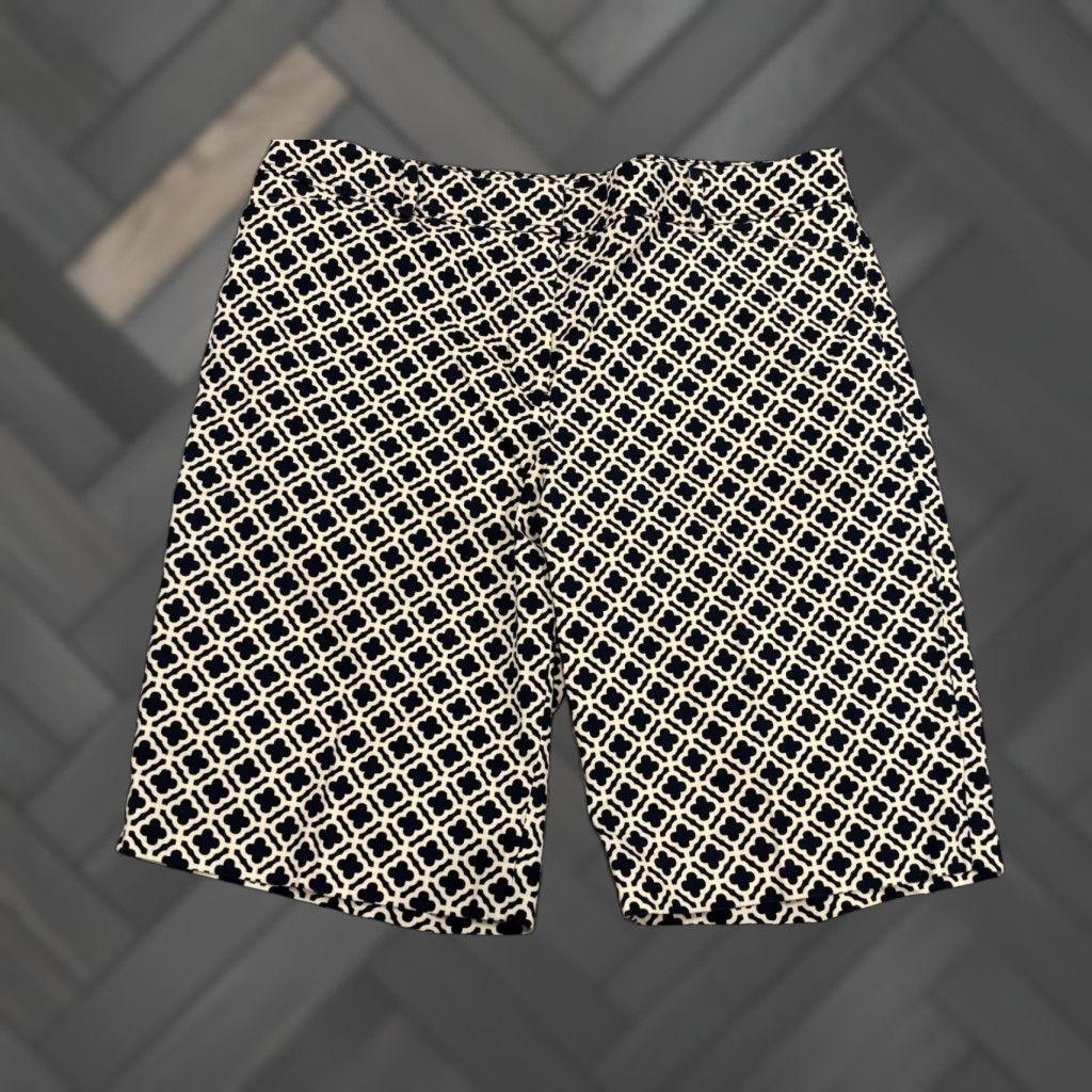 Talbots Talbots Bermuda Shorts Womens 12 Blue White Geometric 10” Inseam Casual Size 34" / US 12 / IT 48 - 1 Thumbnail