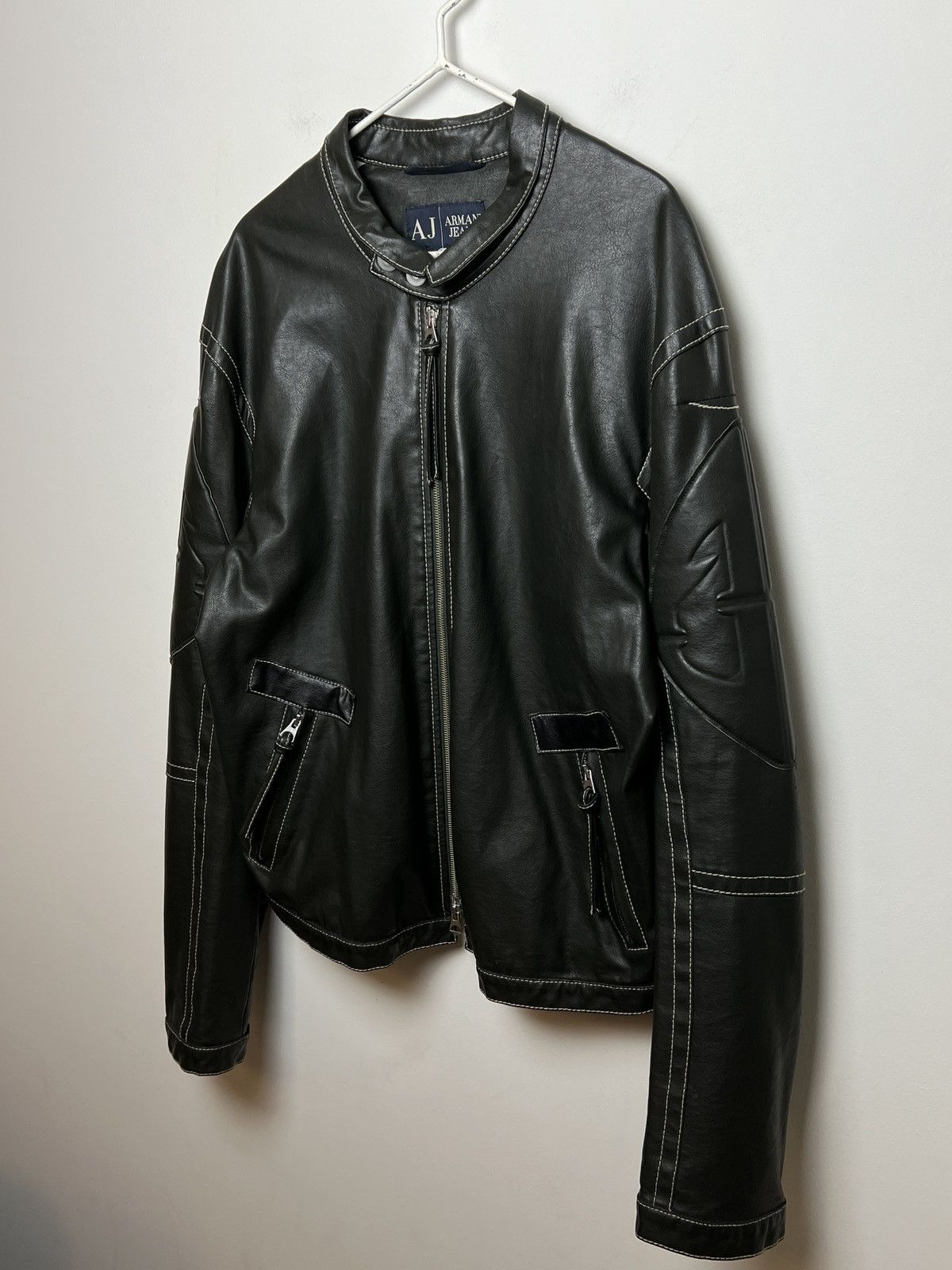 Giorgio Armani armani y2k archive eco-leather panelled moto jacket Size US L / EU 52-54 / 3 - 2 Thumbnail