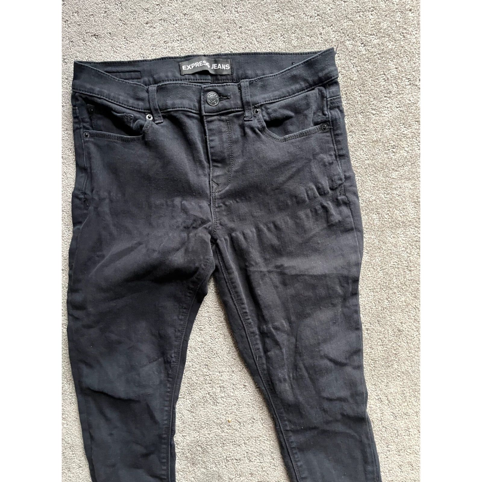 Express Express Ankle Legging Black Jeans Women Size 8S Mid Rise Denim EUC Size 30" / US 8 / IT 44 - 2 Thumbnail