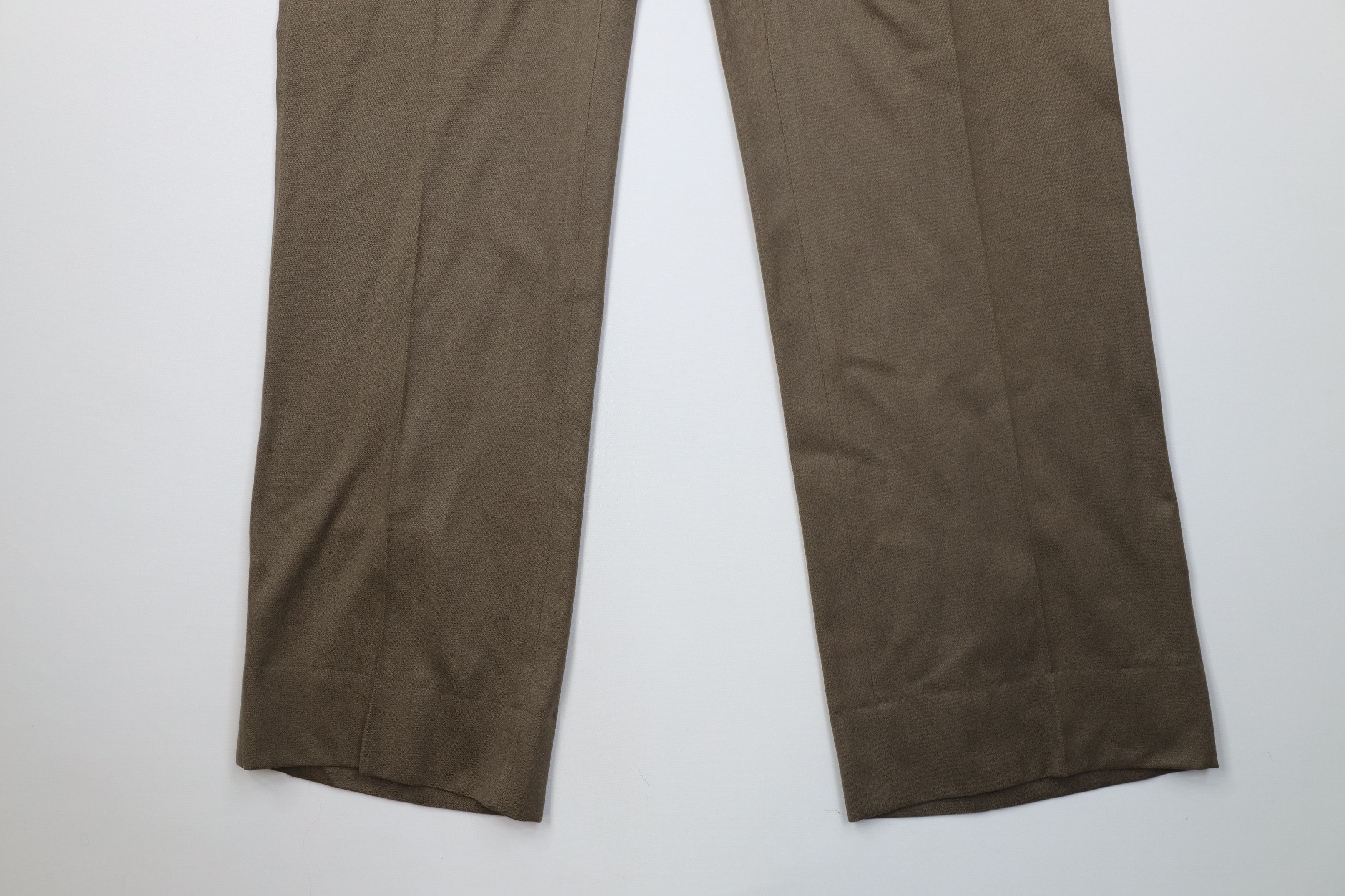Vintage Vintage 70s Streetwear Wool Knit Wide Leg Chino Pants Beige Size US 38 / EU 54 - 4 Thumbnail