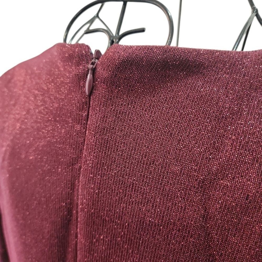 Other Aidan Mattox Cocktail Dress Sz 4 Burgundy Metallic Shimmer Size S / US 4 / IT 40 - 11 Thumbnail