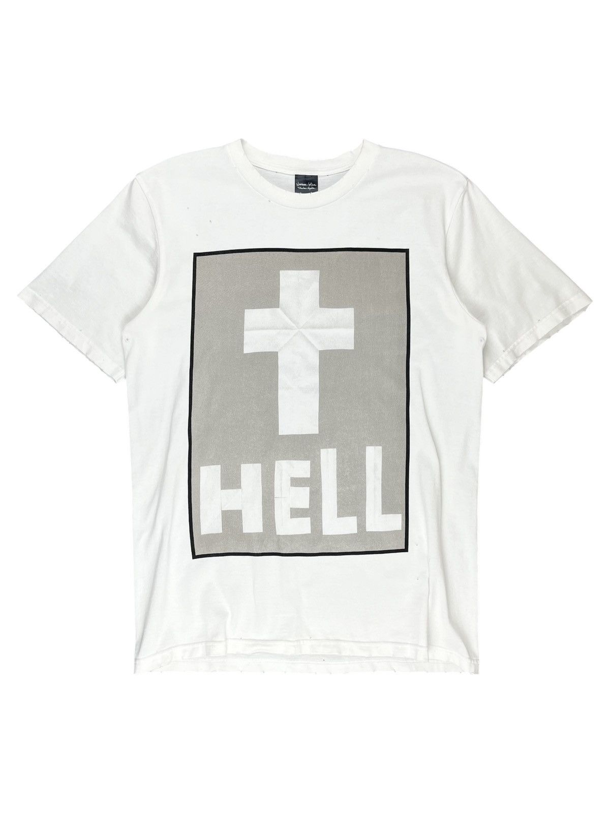 Pre-owned Number N Ine X Takahiromiyashita The Soloist Ss05 Number (n)ine Hell Cross Origami Distressed Tshirt In White