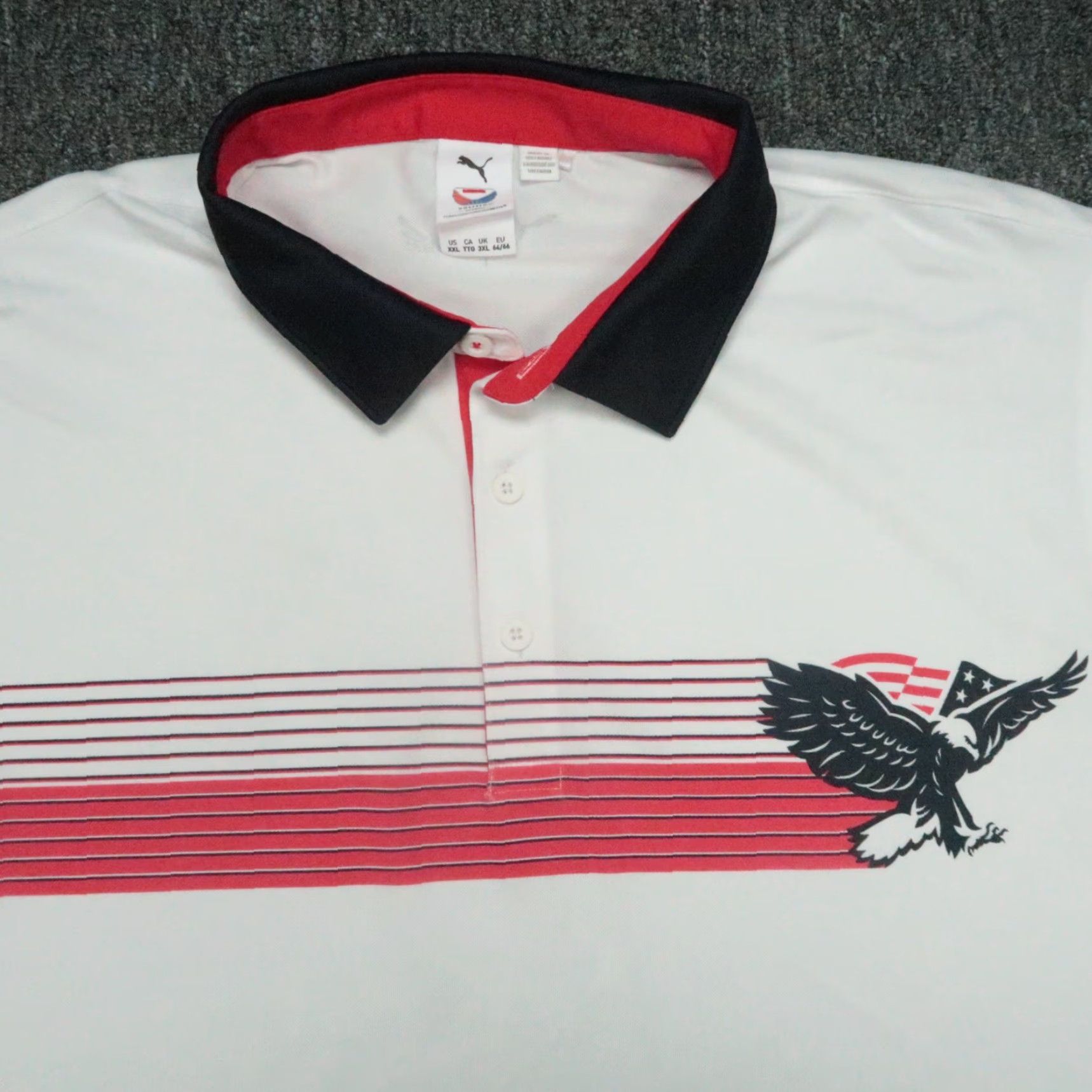 Puma Puma Shirt 2XL White Volition America Eagle America Performance Polo Mens Size US XXL / EU 58 / 5 - 2 Thumbnail