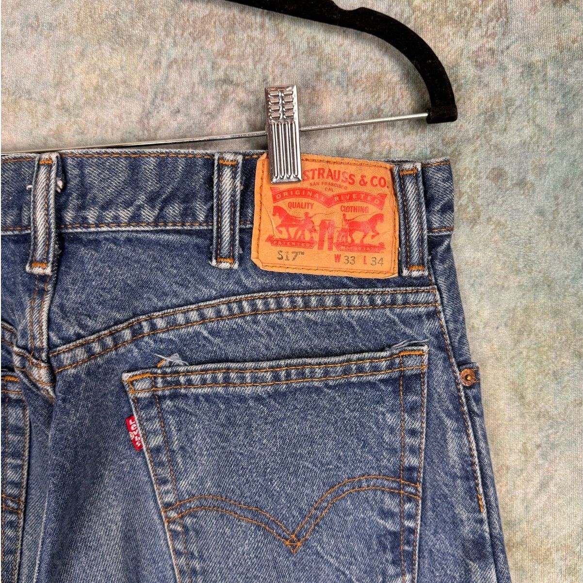 Levi's × Vintage VTG Y2K Levi’s 517 Bootcut Denim Jeans 33x34 Dark Wash Size US 33 - 5 Thumbnail