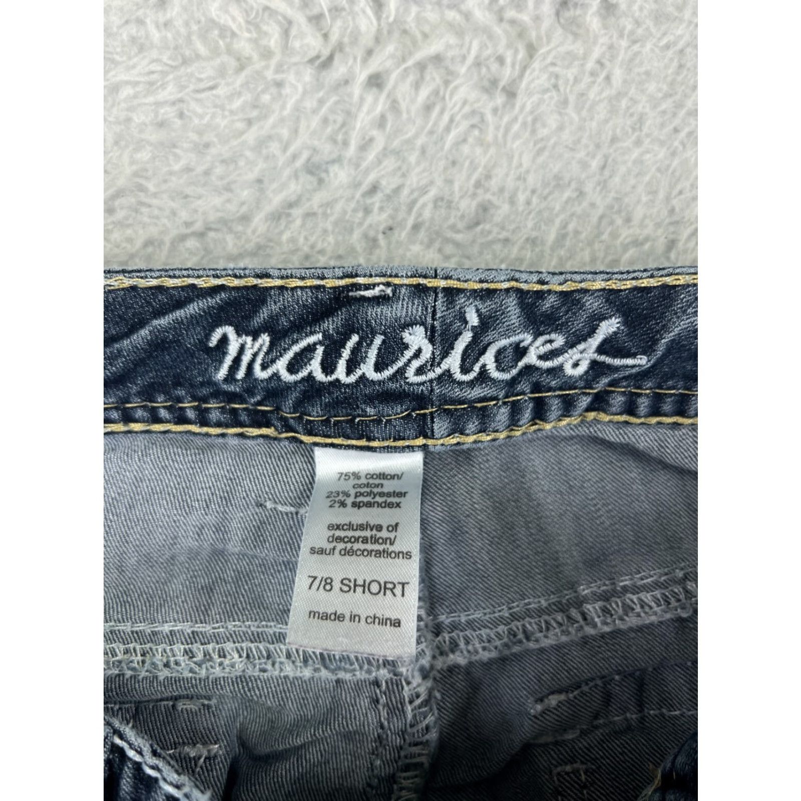 Vintage Maurices Jeans Women's 7 Blue Denim Low Rise Bootcut Distressed Cotton Western 5-Pocket Mens Womens? Size 28" / US 6 / IT 42 - 3 Thumbnail