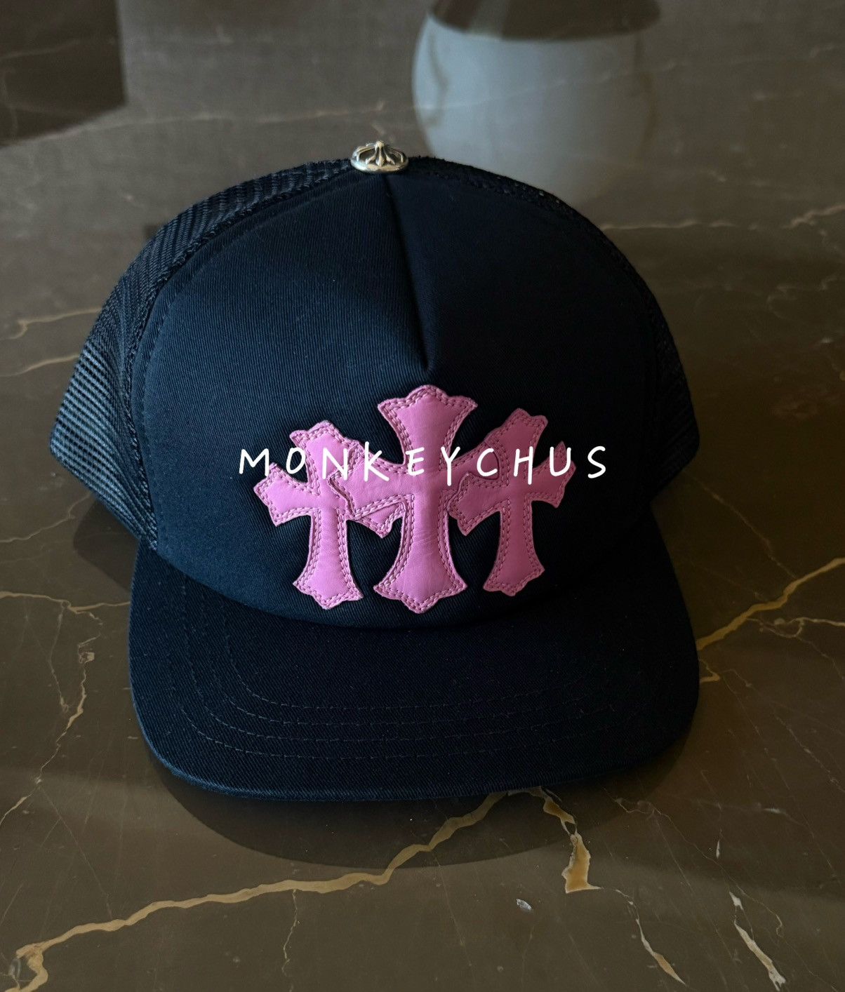 Chrome Hearts 🔥Chrome Hearts Pink Patches Black Trucker Hat🔥 Size ONE SIZE - 1 Thumbnail