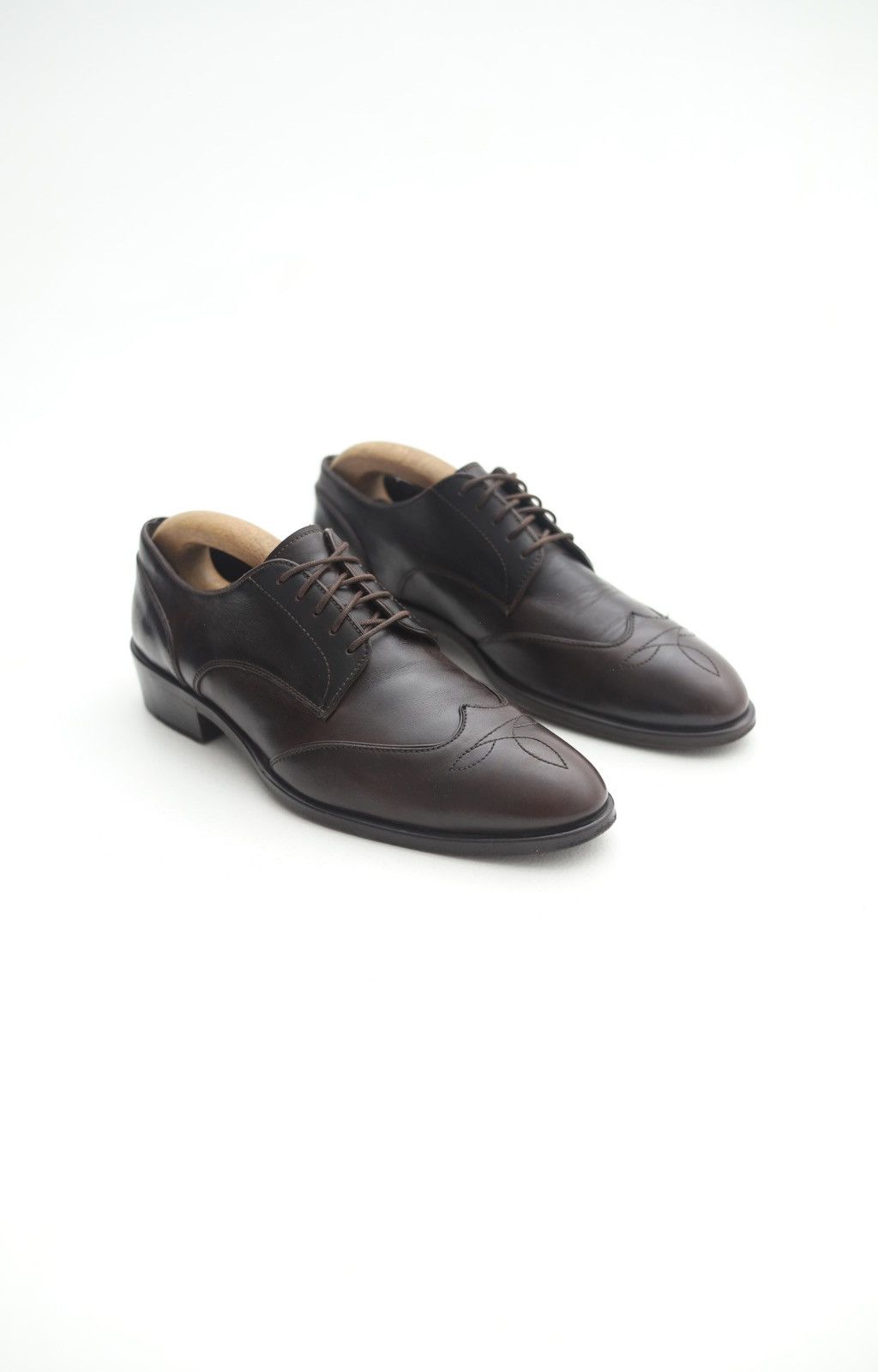 Fendi FENDI Derby Leather Shoes Lace Up Wingtip Logo Brown Men’s Size US 8 / EU 41 - 2 Thumbnail