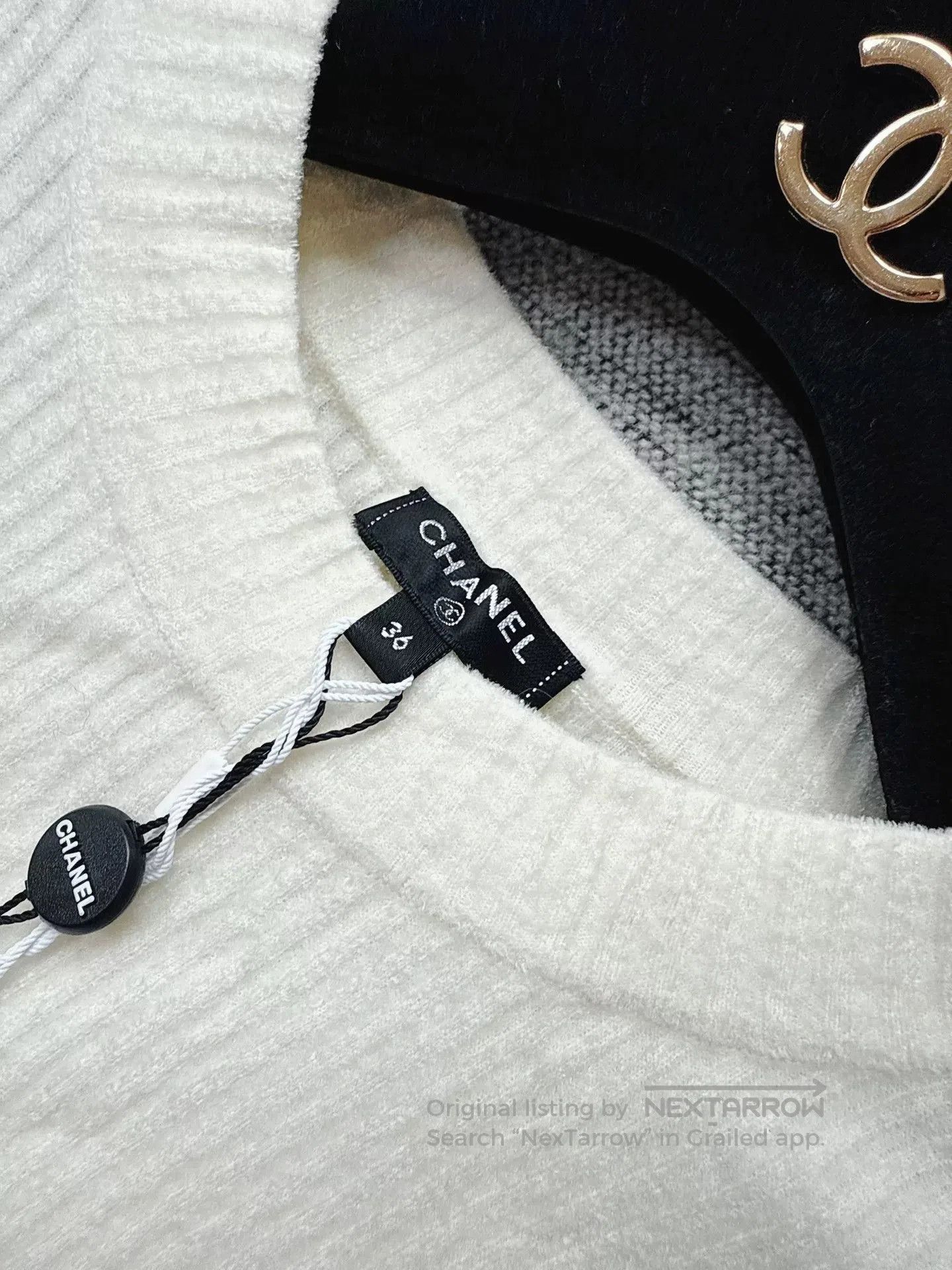 Chanel chanel black white knitted dress with lace. Size US S / EU 44-46 / 1 - 5 Thumbnail