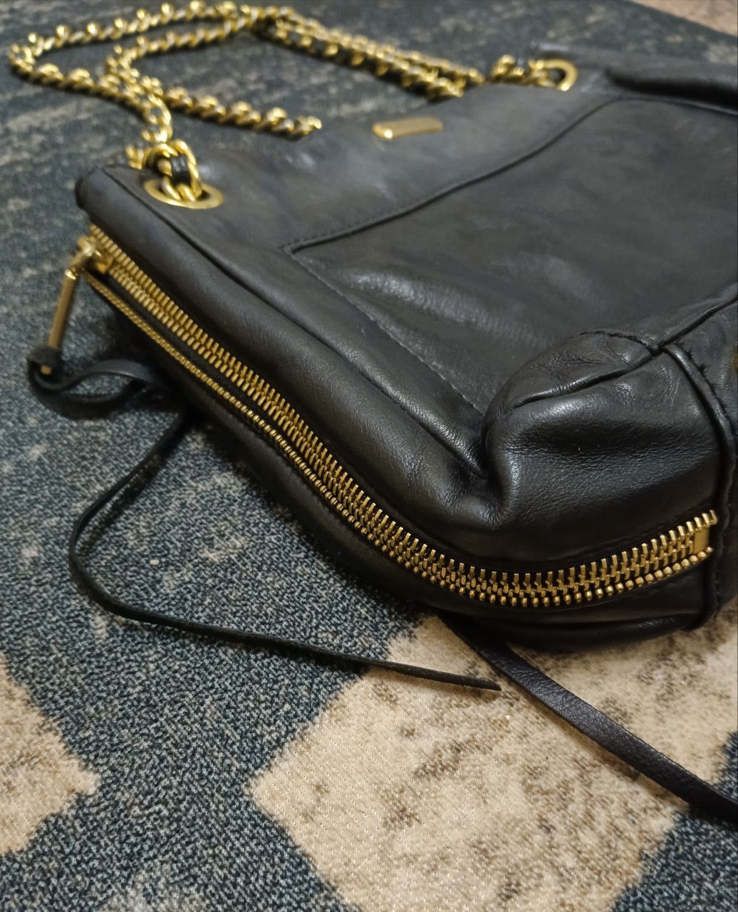 Designer × Leather REBECCA MINKOFF LEATHER CHAIN 2WAYS BAG Size ONE SIZE - 4 Thumbnail