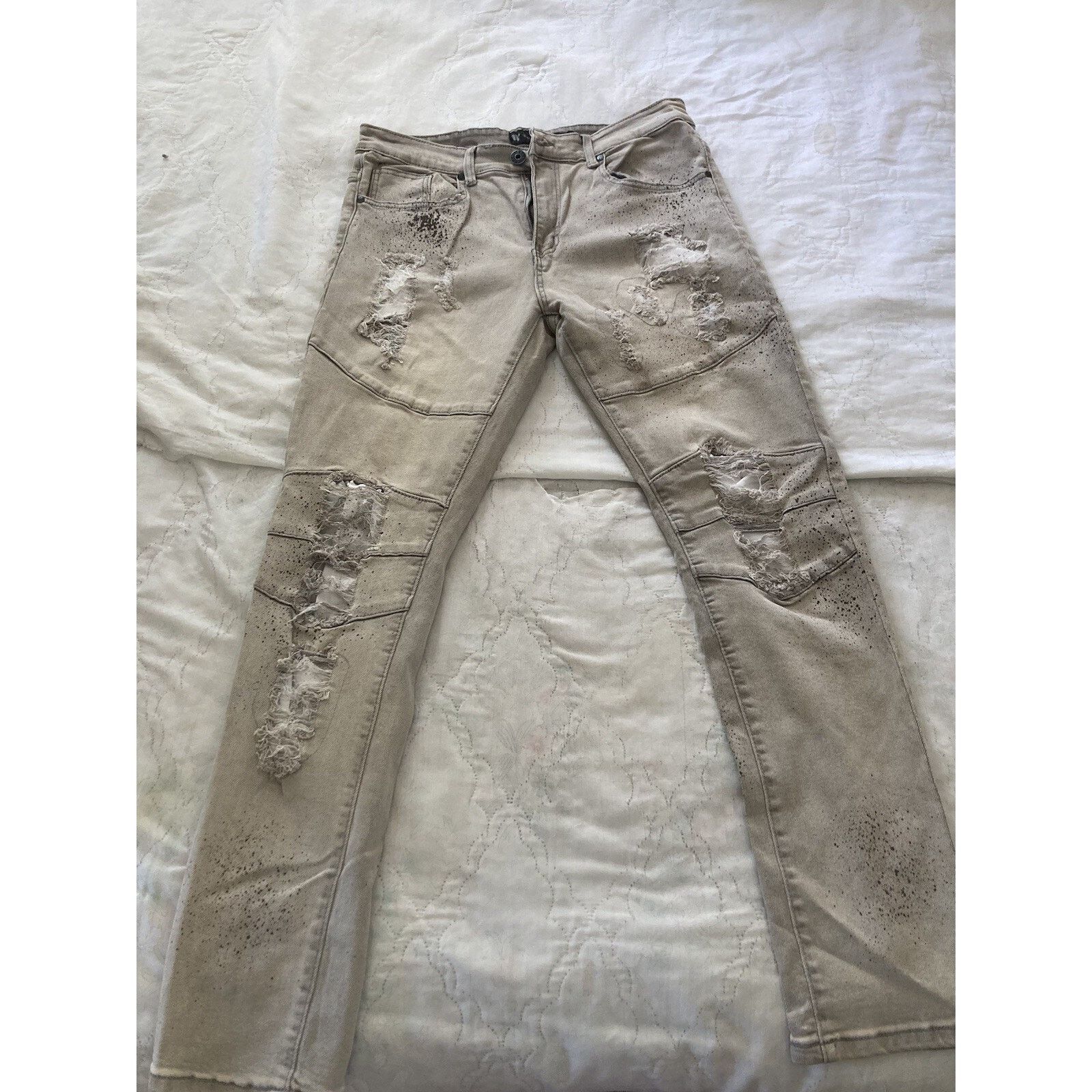 Waimea Waimea Paint Jeans Skinny Fit Pants 34W x 32L Men's Gray Size US 34 / EU 50 - 1 Thumbnail