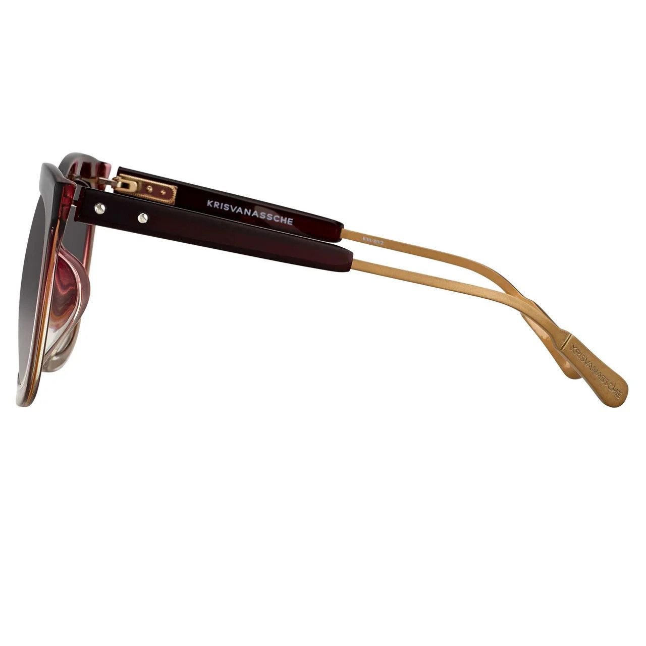 Dior Kris Van Assche Sunglasses D-Frame Burgundy and Brown Size ONE SIZE - 4 Thumbnail