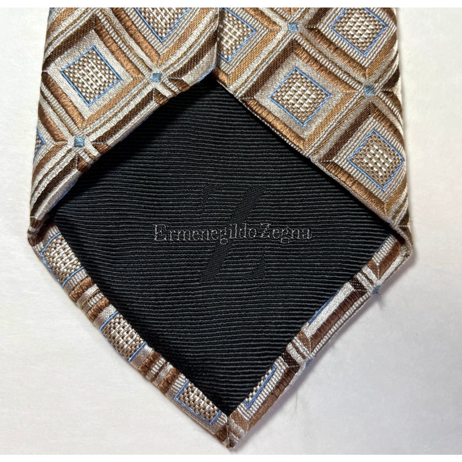 Ermenegildo Zegna Ermenegildo Zegna Men’s Tie Geometric Silk Woven Made in Italy Long Wide Multicolor Adult Mens Size ONE SIZE - 7 Thumbnail