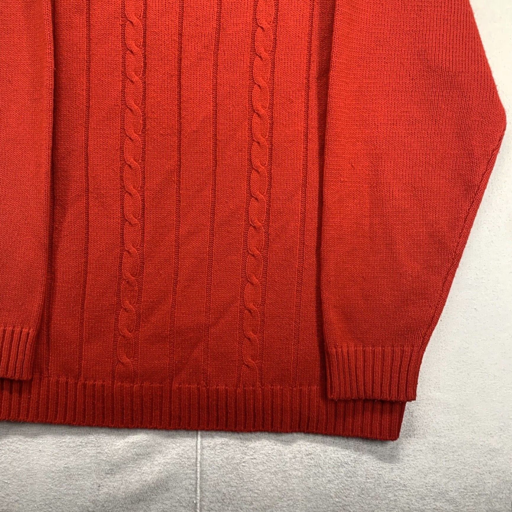 Vintage VINTAGE Ron Chereskin Cable Knit Sweater 2XL Bright Red Lightweight Acrylic Pullover Long Sleeve Casual 90s Y2K Mens Size US XXL / EU 58 / 5 - 7 Thumbnail