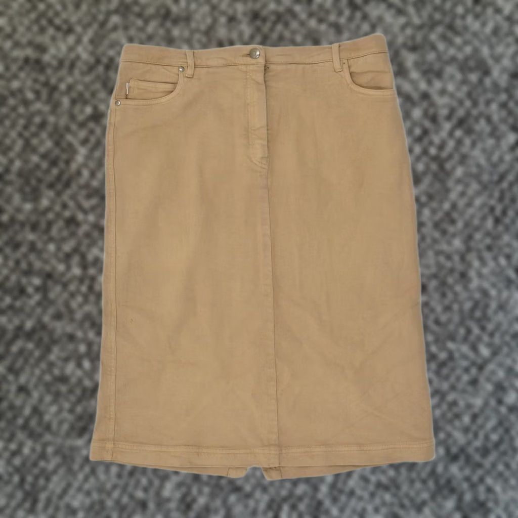 Denime BELFE Womens Denim Skirt W34 Medium Beige Cotton Size 24" / US 00 / IT 34 - 1 Thumbnail