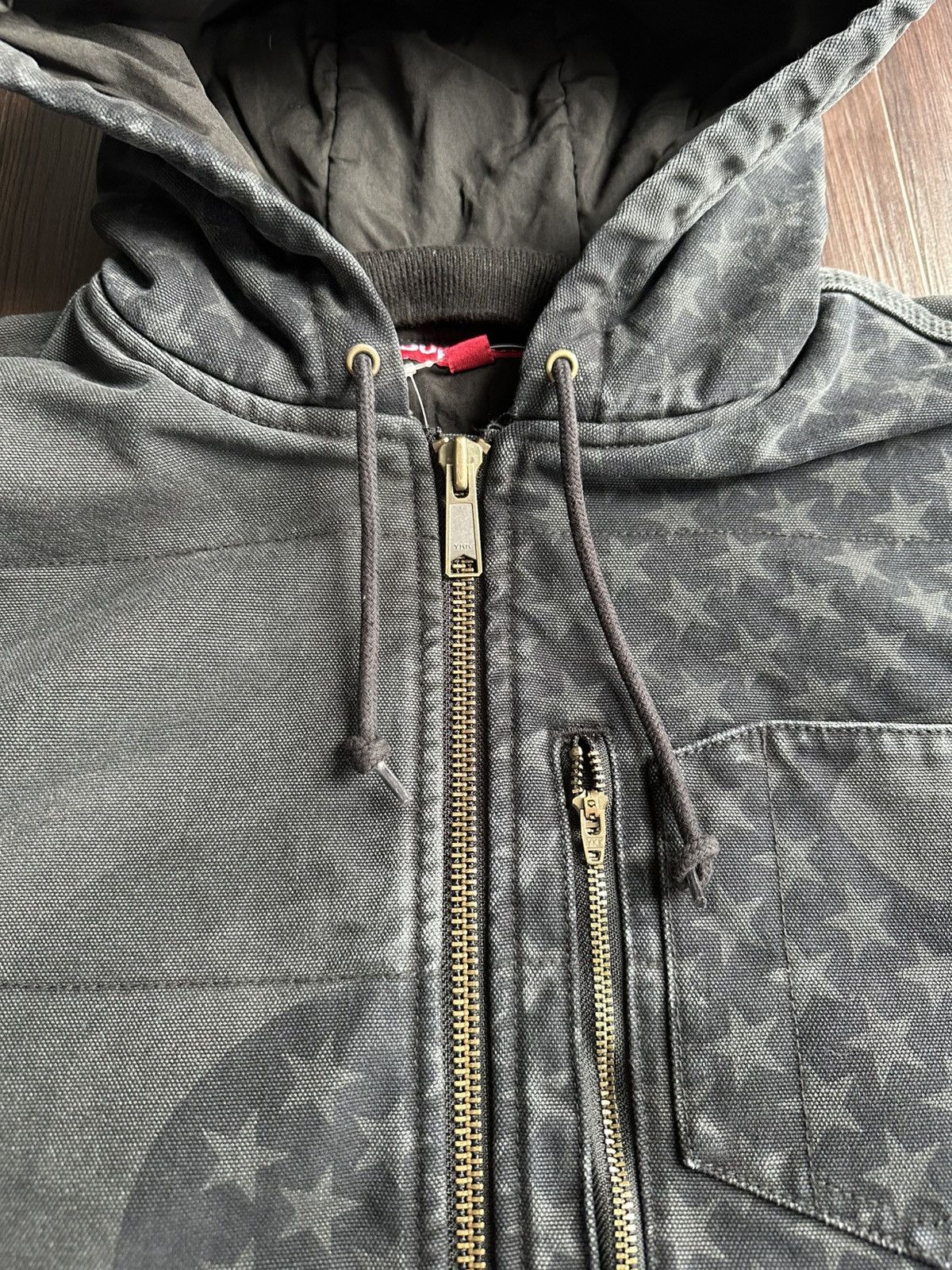 Supreme Supreme Flag Quilted Hooded Work Jacket Black Medium Size US M / EU 48-50 / 2 - 4 Thumbnail