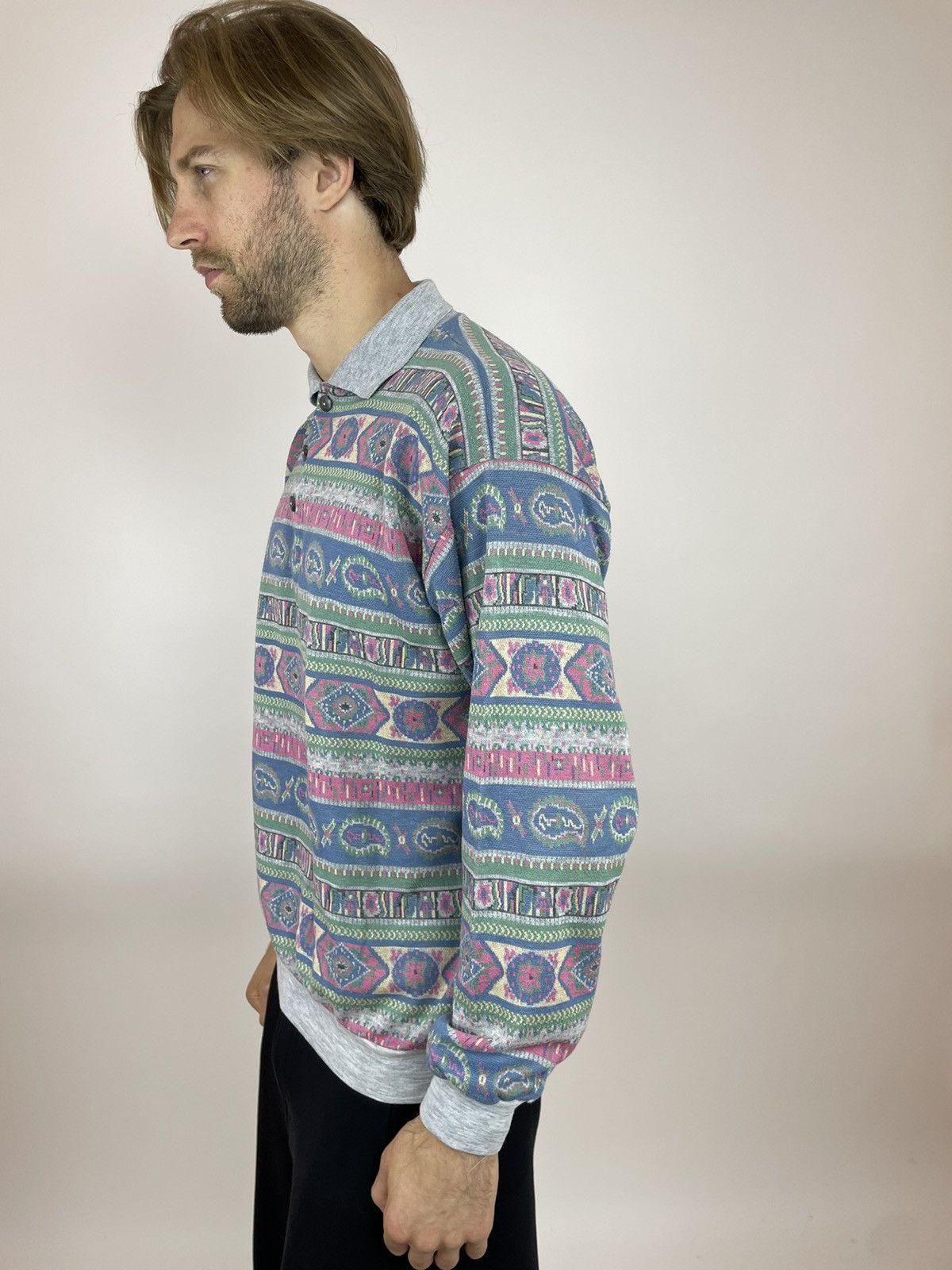 Japanese Brand × Vintage GREEN DUCK Vintage striped polo long sleeve Mens size XL Size US XL / EU 56 / 4 - 3 Thumbnail