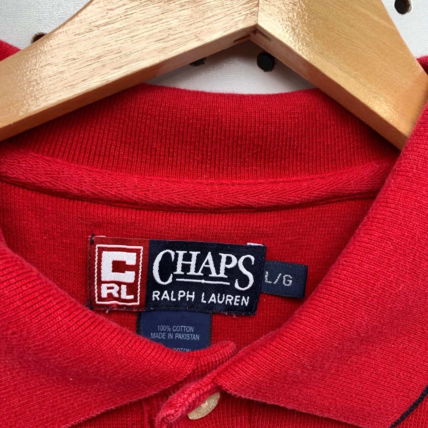 Ralph Lauren VINTAGE Chaps Ralph Lauren Polo Shirt Mens Large Red Embroidered Polo Shirt 90s Polo Mens Red, Embroidered Size US L / EU 52-54 / 3 - 6 Thumbnail