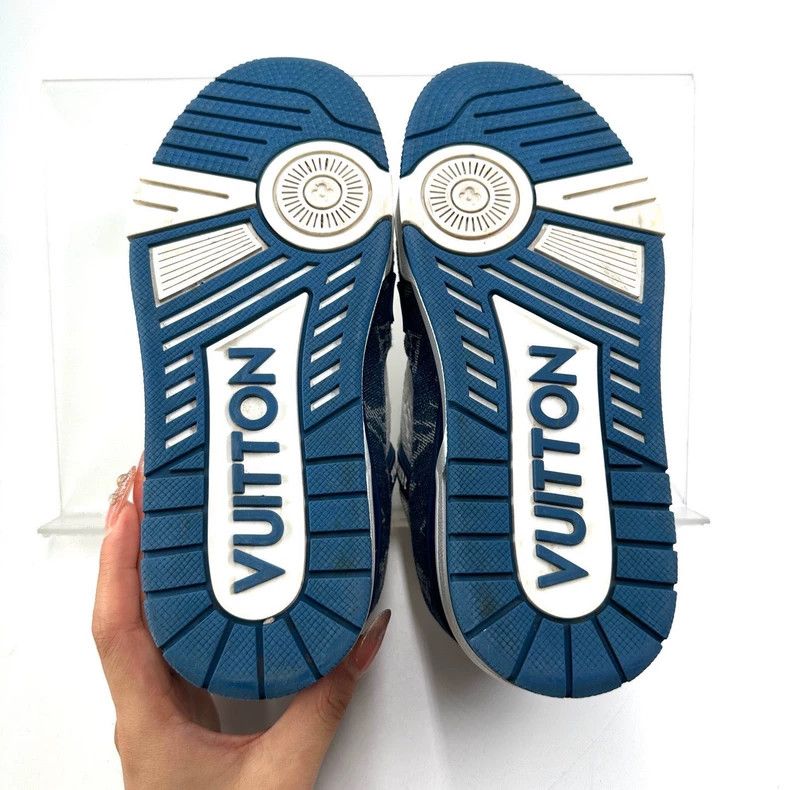 Louis Vuitton Louis Vuitton Trainer Blue and White Denim Casual Shoes Size US 6 / IT 36 - 5 Thumbnail