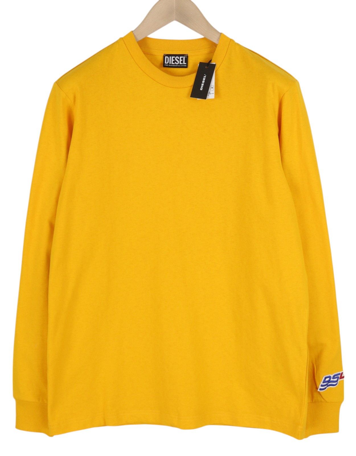 Diesel T-JUST-LS-B51 M Yellow Tricot Logo T-Shirt 40999 Size US M / EU 48-50 / 2 - 1 Thumbnail