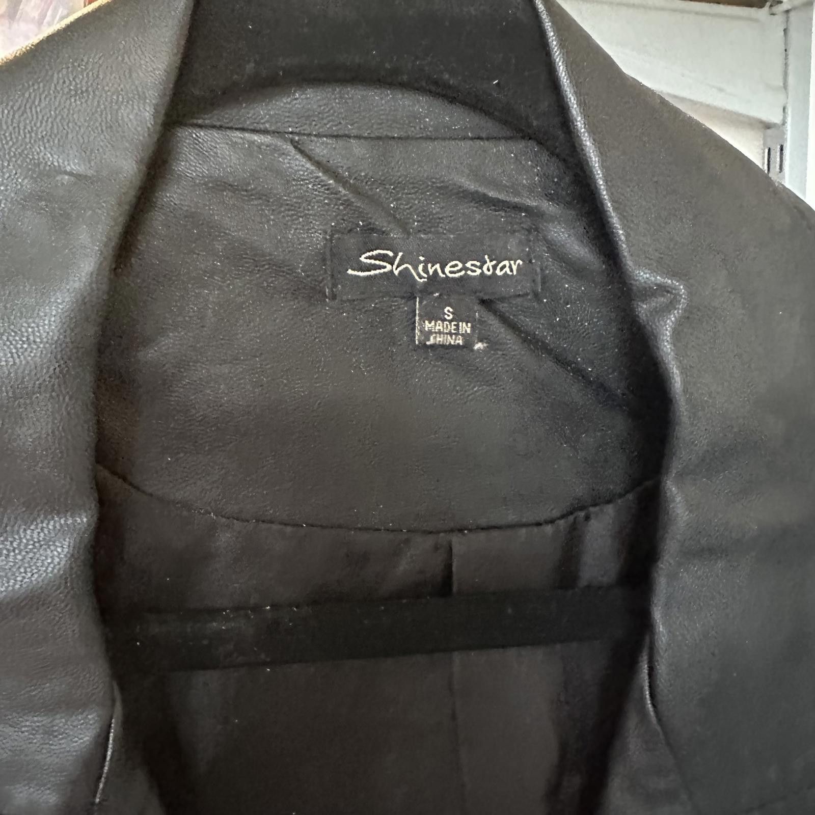 Designer Stylish Black Leather Biker Jacket by Shinesaar Size S / US 4 / IT 40 - 2 Thumbnail