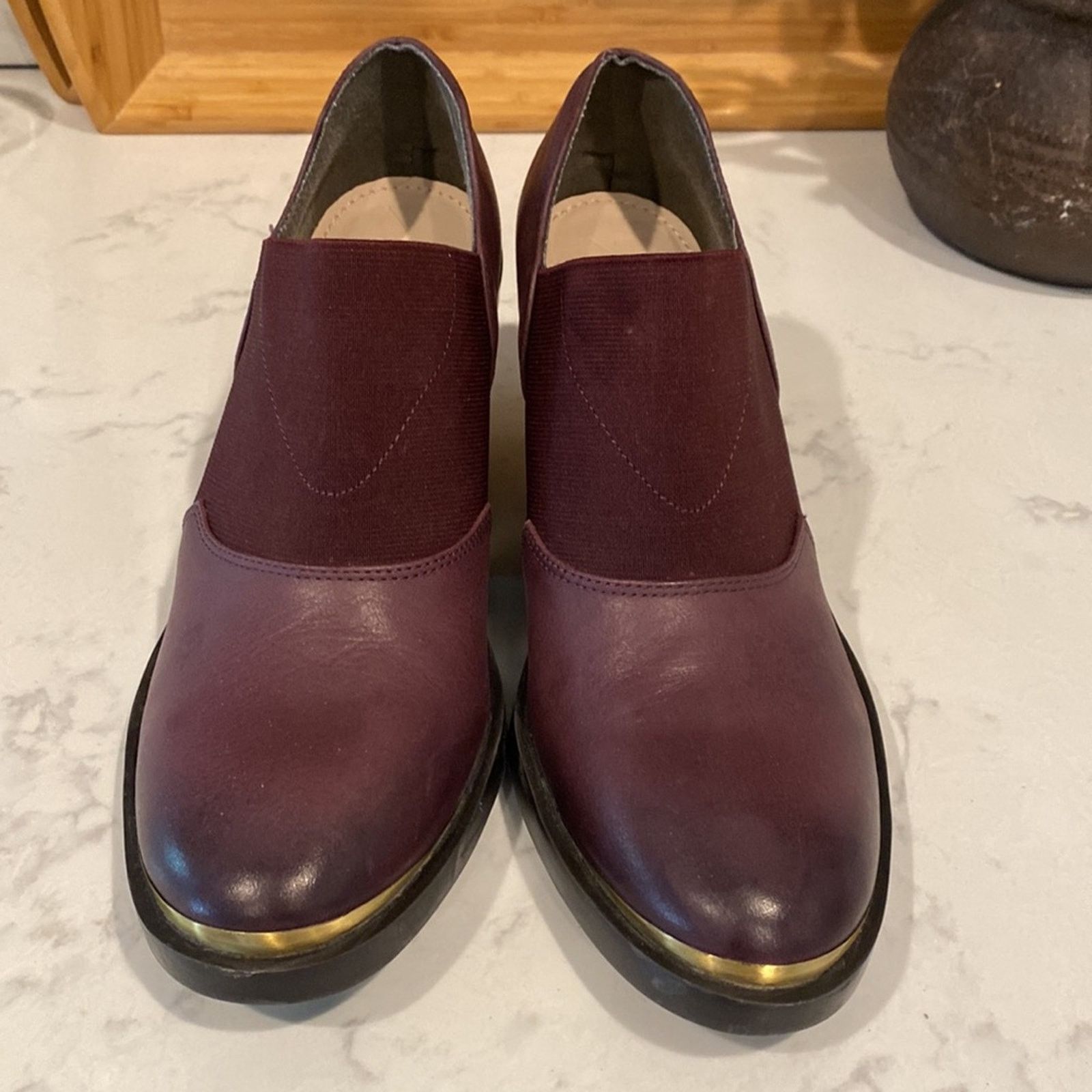 Other Naya Acre Burgundy Leather Block Heel ankle bootie size 8.5 Size US 8.5 / IT 38.5 - 3 Thumbnail