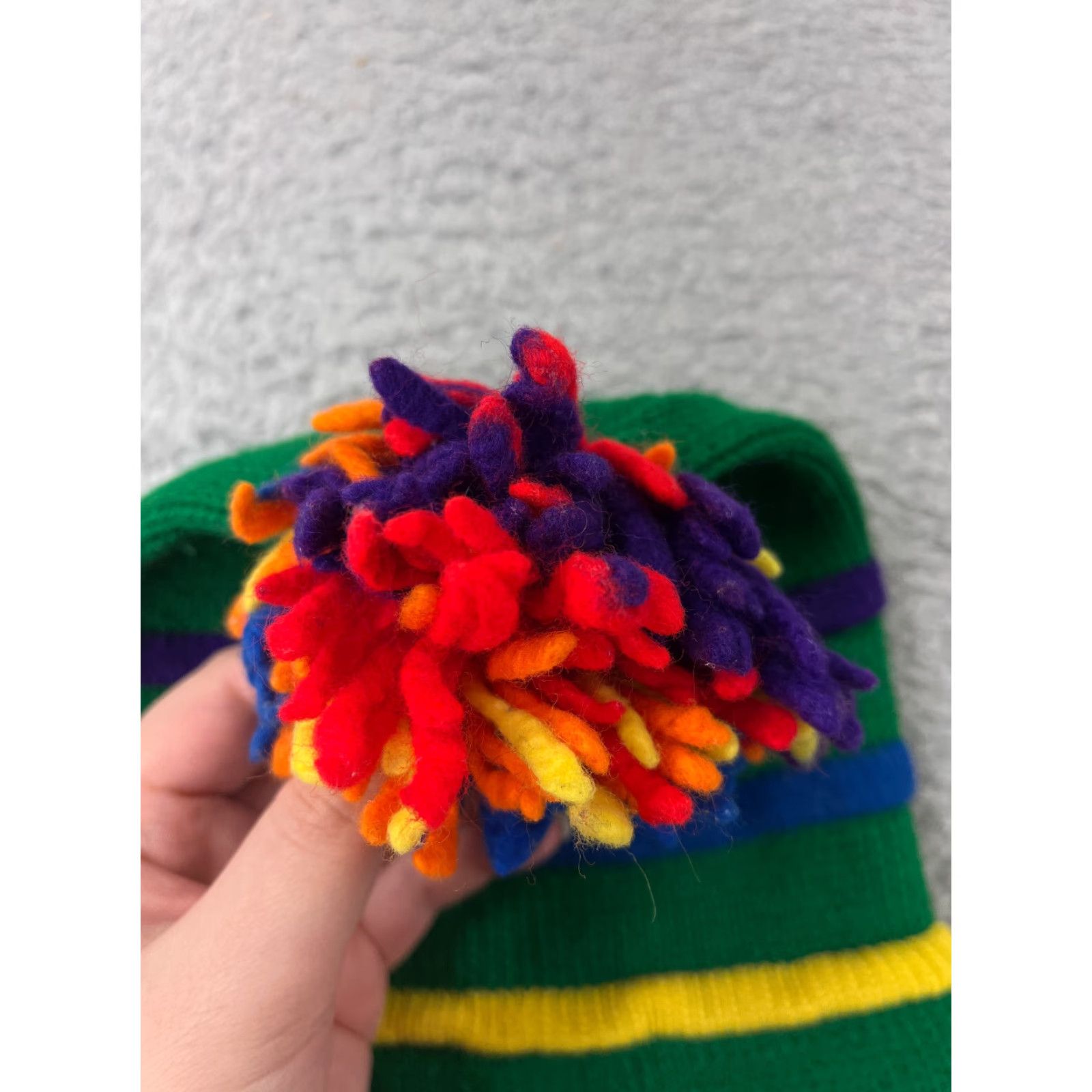 Rainbow Beanie Beanie Adult One Size Green Rainbow Stripe Snowboard Ski Winter Knit Pom Hat/Cap Mens Styled Beanie Size ONE SIZE - 2 Thumbnail