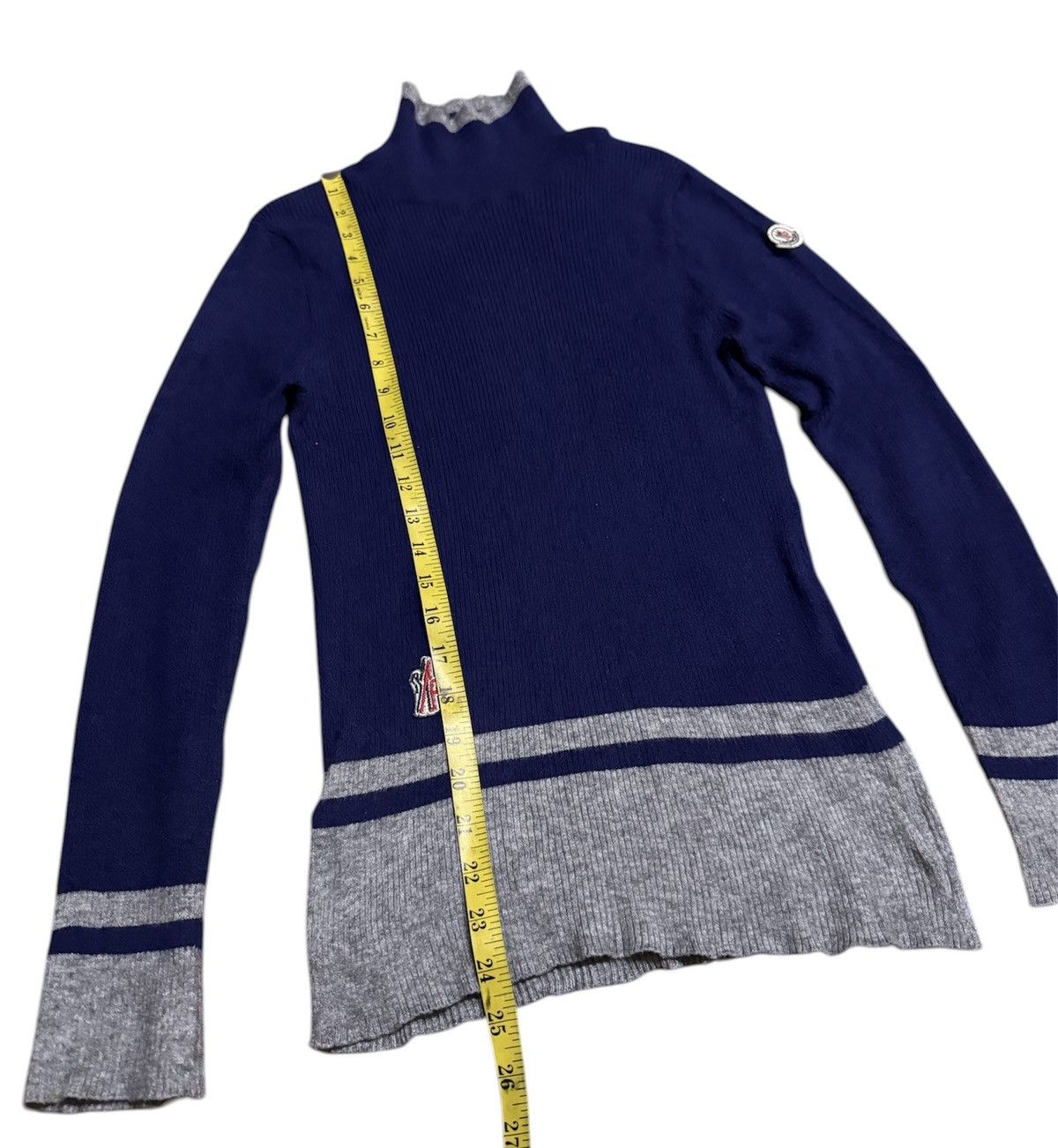 Moncler Moncler Blue Knit Turtleneck Sweater Size S / US 4 / IT 40 - 4 Thumbnail