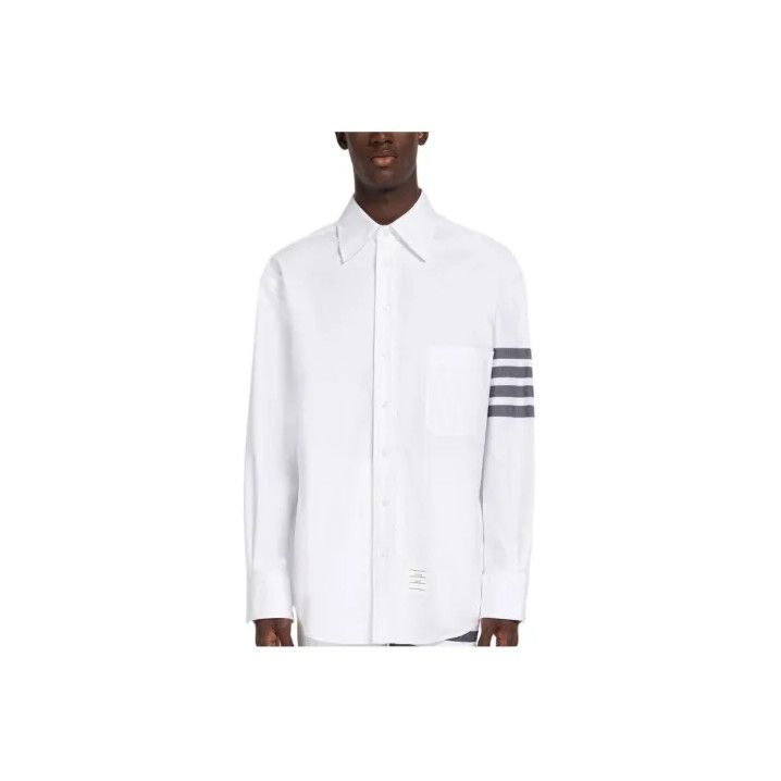 Thom Browne Thom Browne Classic White Long Sleeve Button-Up Shirt Size US S / EU 44-46 / 1 - 1 Thumbnail