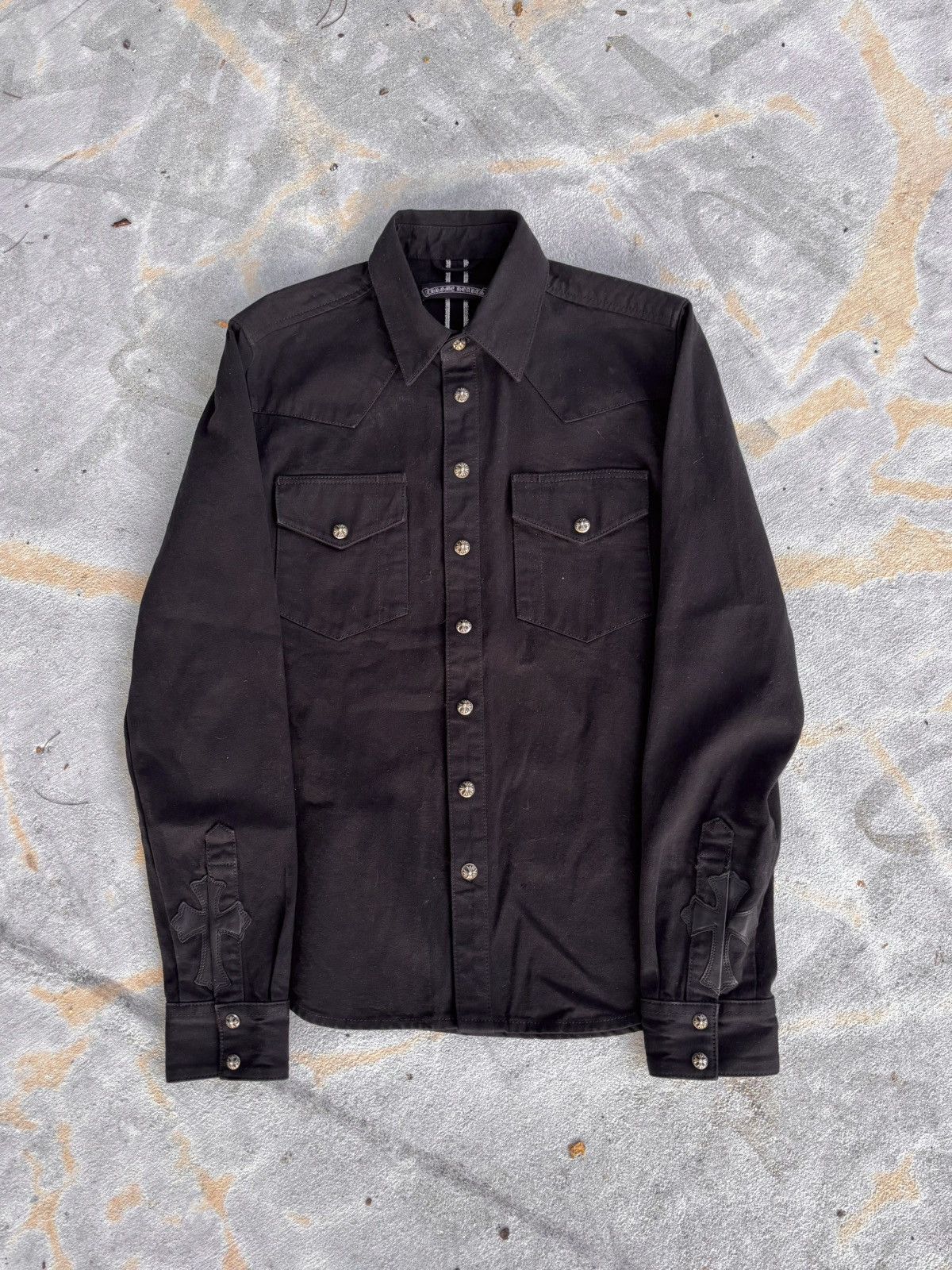 Chrome Hearts Chrome Hearts Leather Cross Patch Denim Western Shirt Size US M / EU 48-50 / 2 - 1 Thumbnail