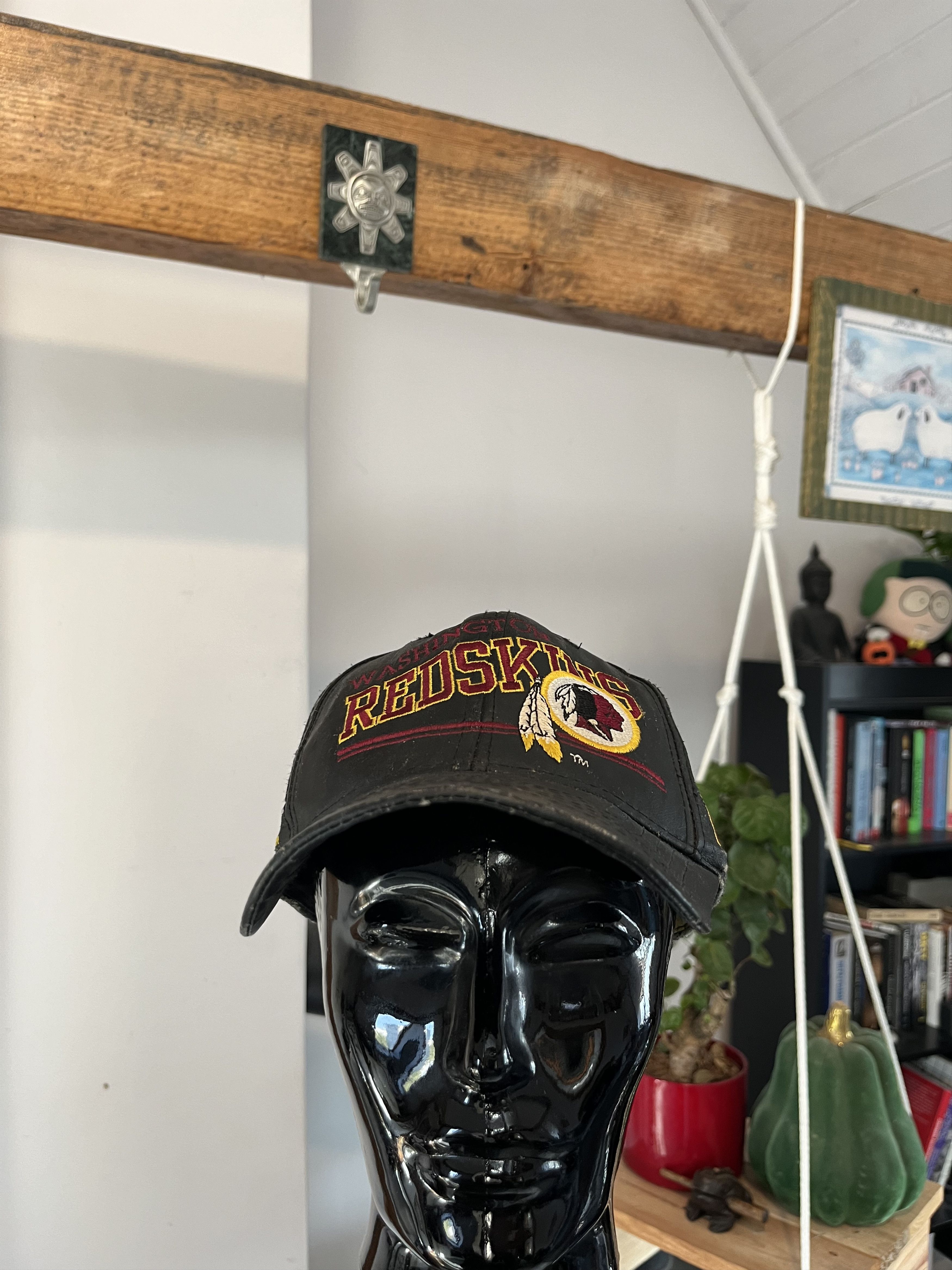 NFL × Vintage Vintage 90s Washington Redskins NFL Leather Cap Y2K Rare Size ONE SIZE - 1 Thumbnail
