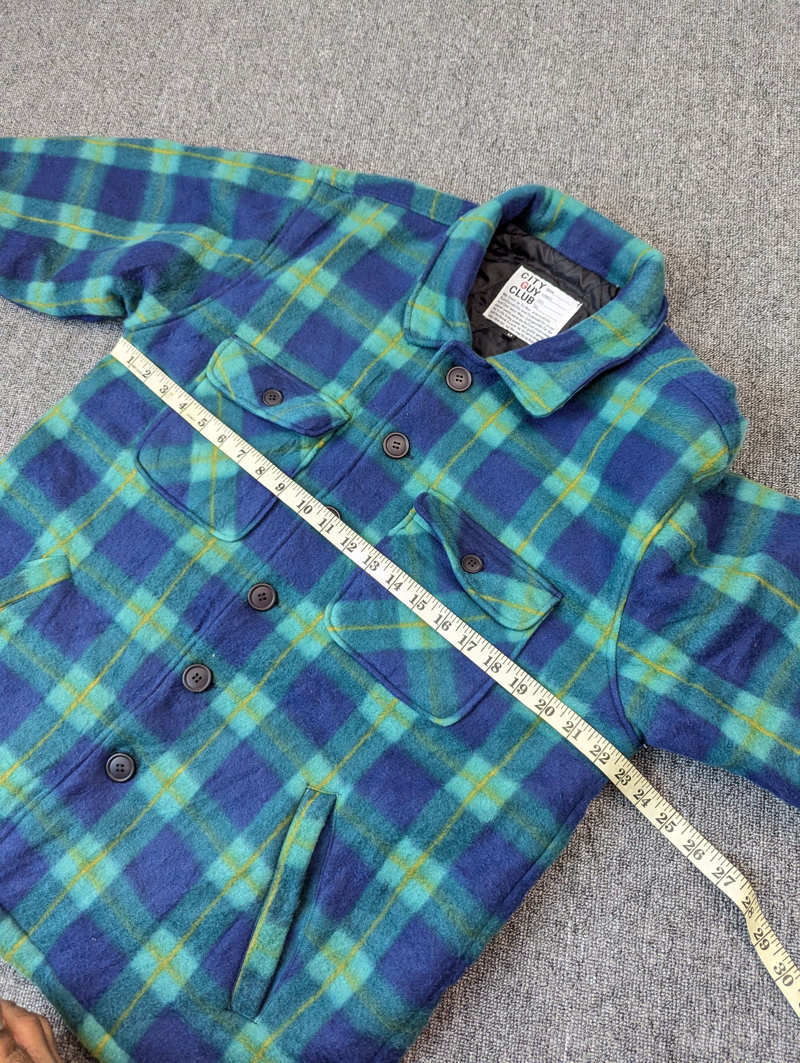 Japanese Brand City Guy Club Checked Fleece Quilted Button Ups Jacket Size US M / EU 48-50 / 2 - 13 Thumbnail