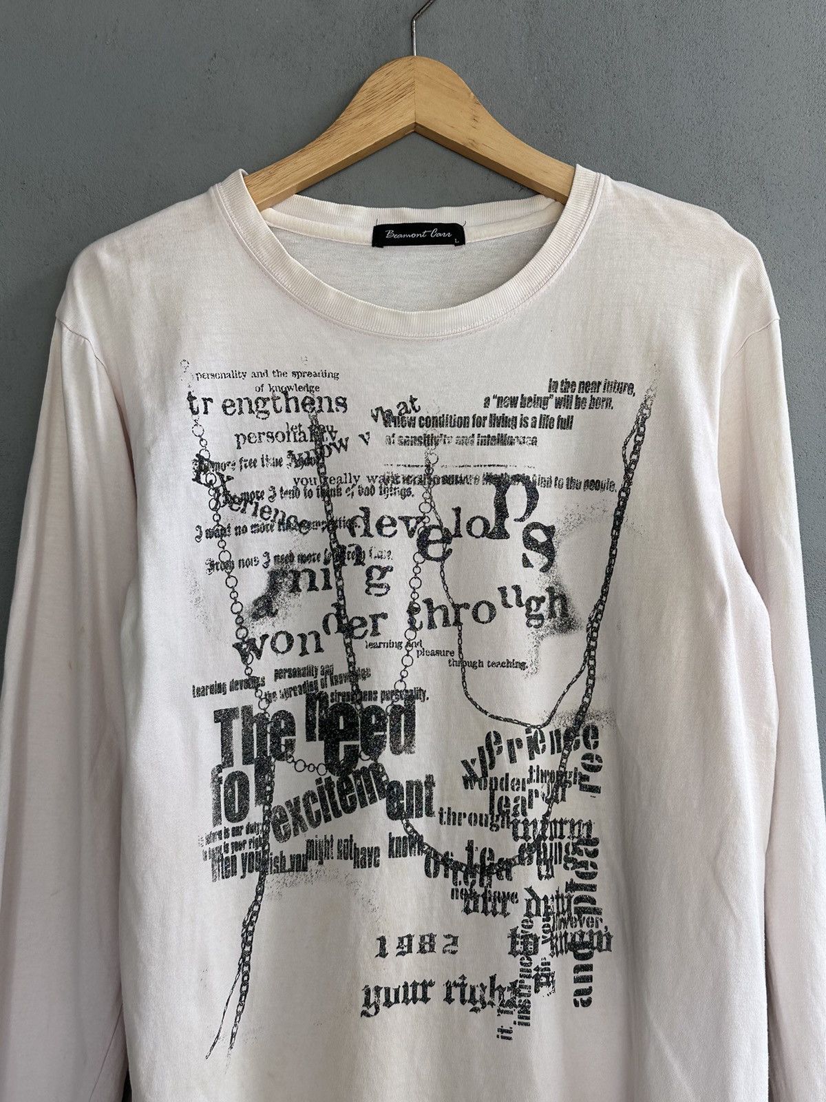 If Six Was Nine × Japanese Brand × PPFM BeaumontCarr-Japanese Poem Chain Trashed Long Sleeve ifsix Size US M / EU 48-50 / 2 - 3 Thumbnail