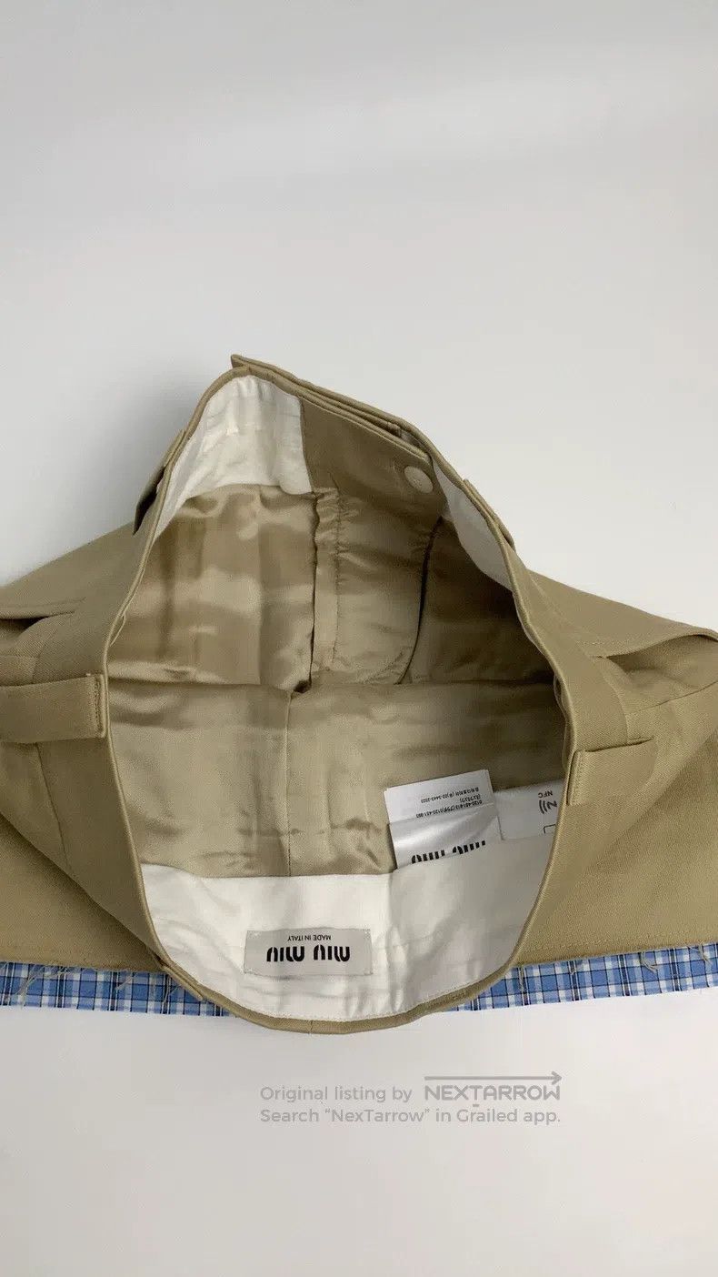 Miu Miu Miu Miu 40 Retro literary style Khaki ultra-short overskirt Size 39" - 4 Thumbnail