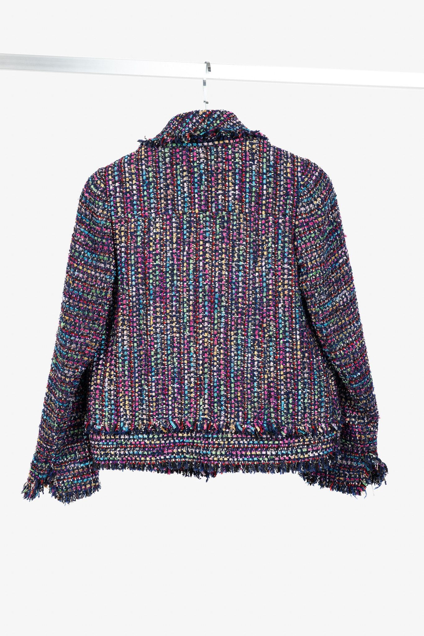 Other Edward Achour Paris Multicolour Tweed Fringe-Trim Jacket Size S / US 4 / IT 40 - 2 Thumbnail