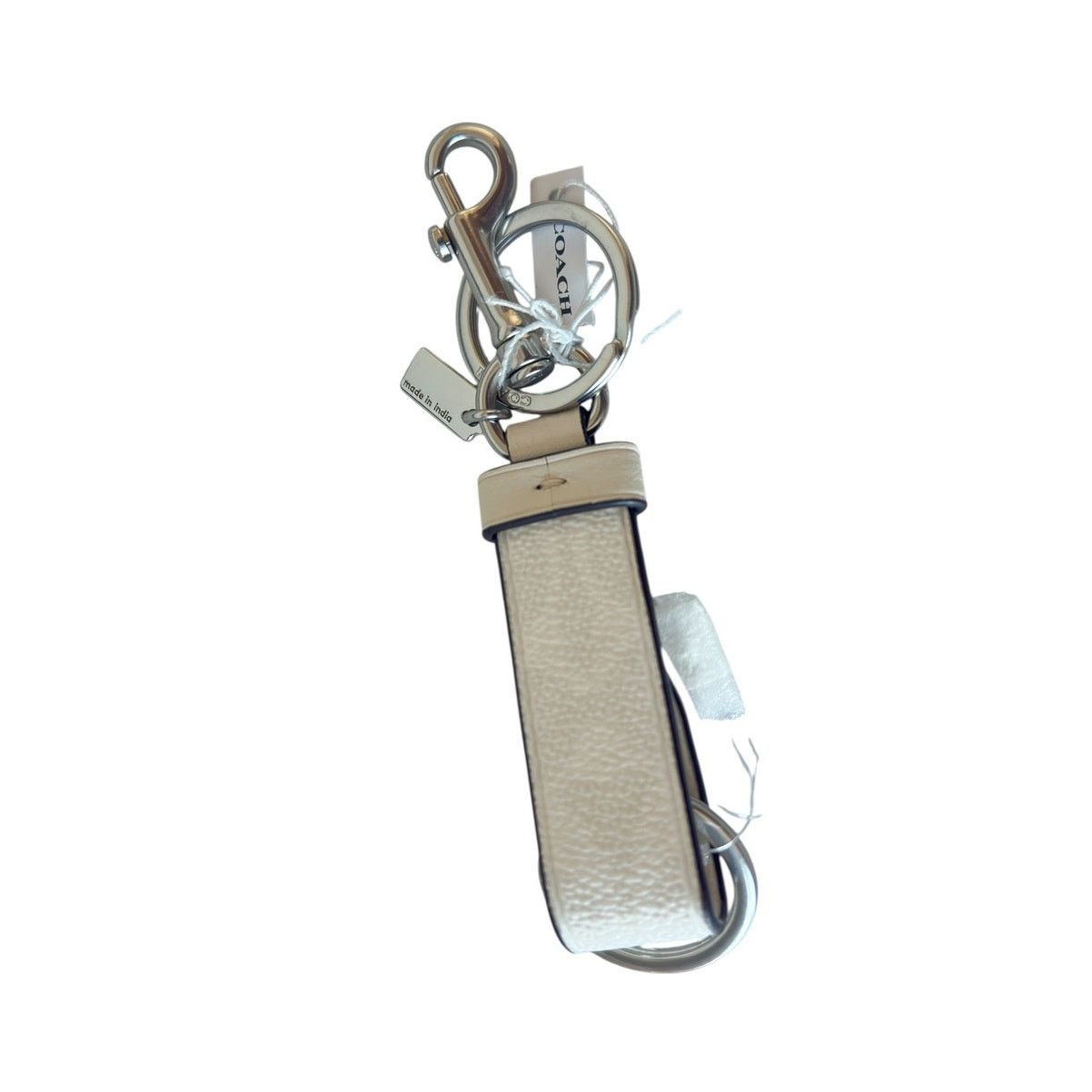 Coach Coach Trigger Snap Bag Charm In Signature Canvas in Chalk Size ONE SIZE - 5 Thumbnail