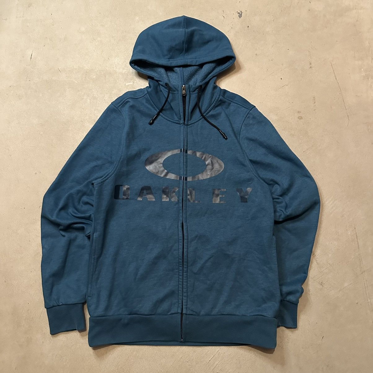Oakley Turquoise Oakley Logo Zip Up Hoodie Size M Size US M / EU 48-50 / 2 - 2 Thumbnail