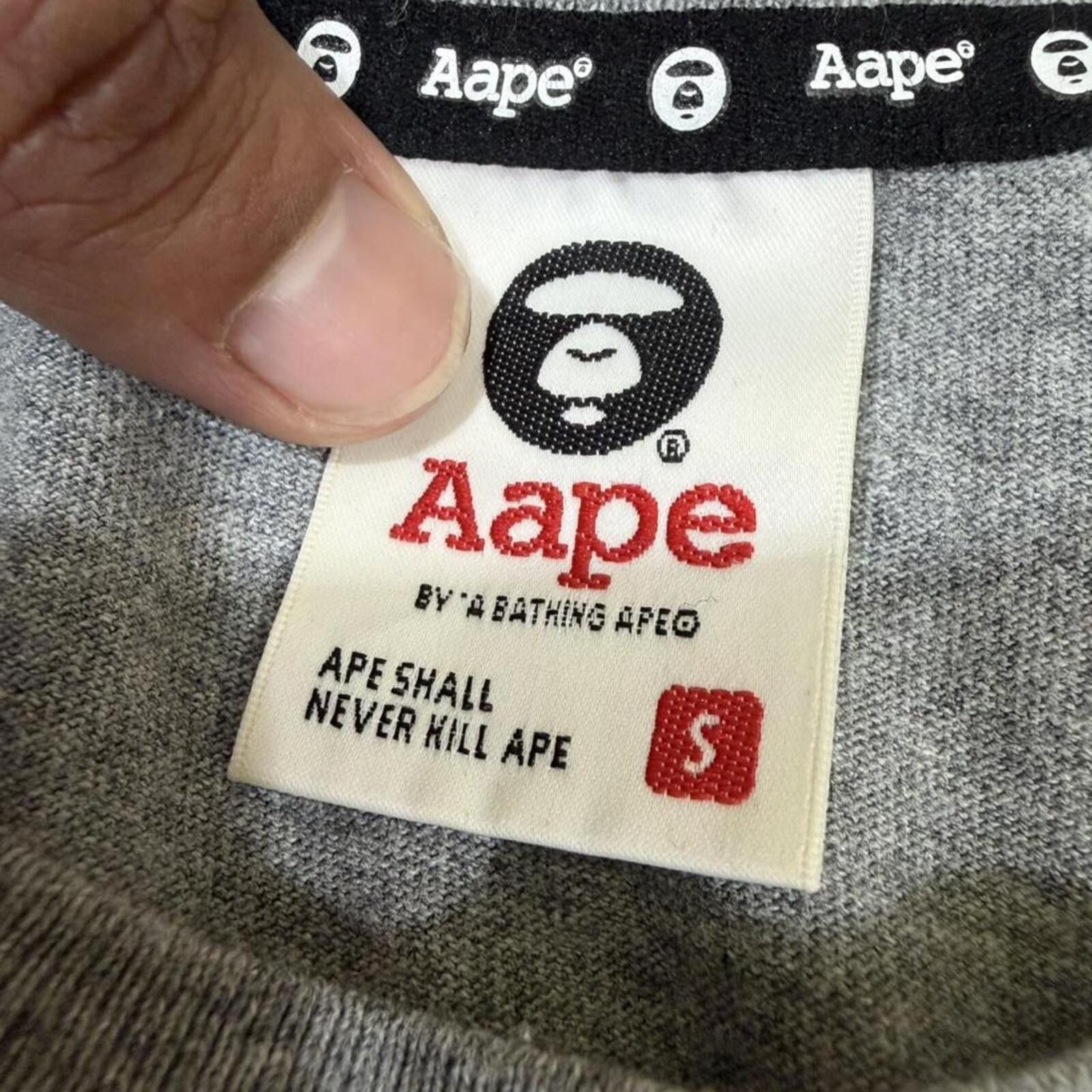 Aape Aape by A Bathing Ape grey tee Size US S / EU 44-46 / 1 - 4 Thumbnail