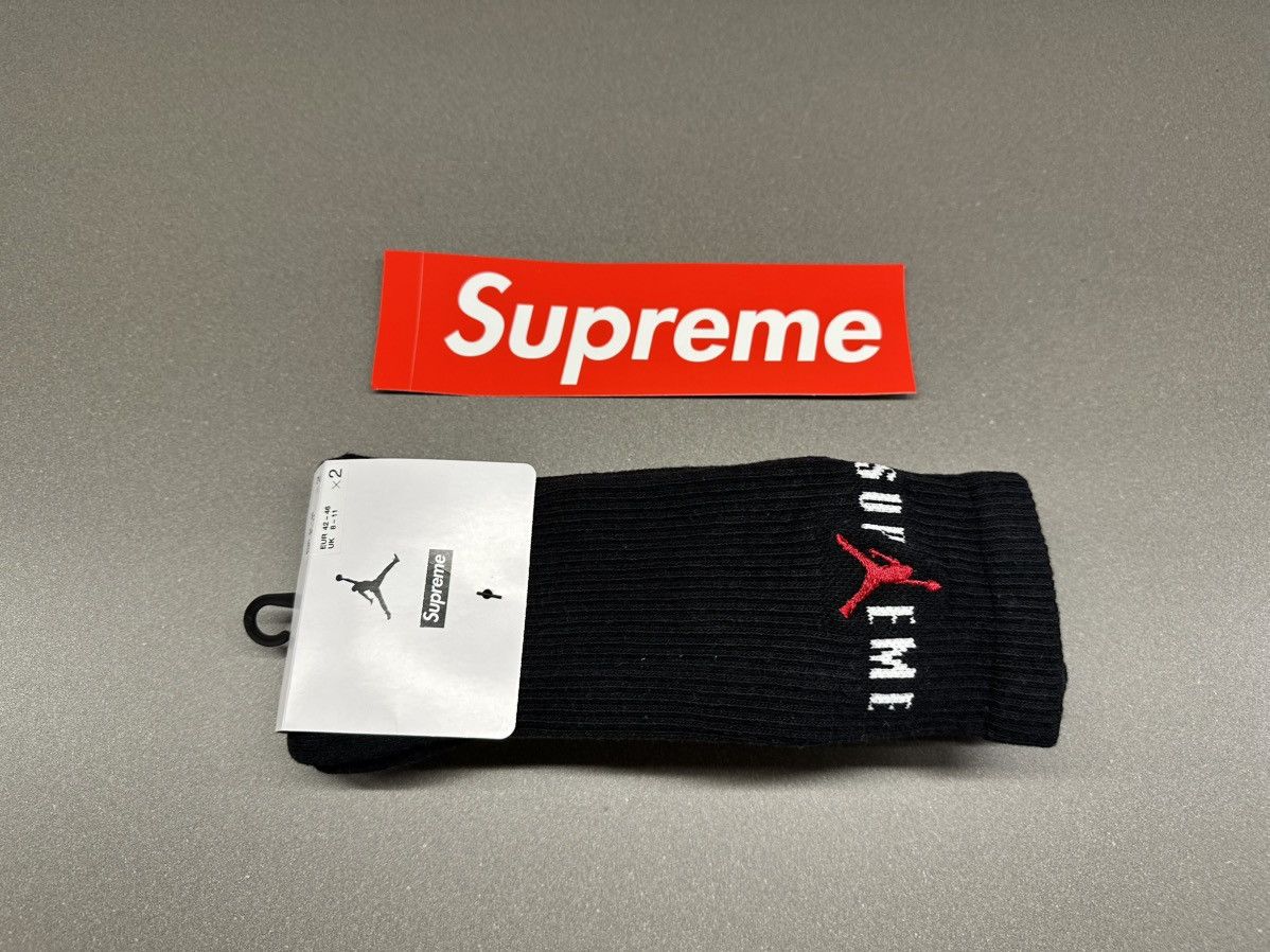 Jordan Brand × Supreme Supreme Jordan Crew Socks Black Size ONE SIZE - 9 Thumbnail