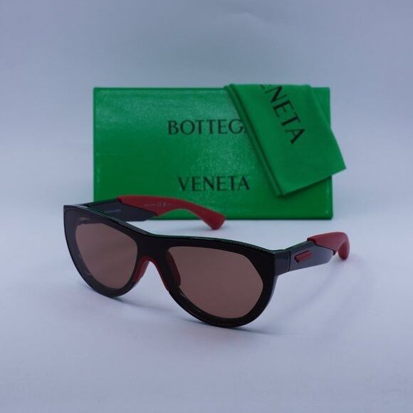 Bottega Veneta Bottega Veneta BV1234S 004 Sunglasses Shiny Black/Red Shield Size ONE SIZE - 10 Thumbnail